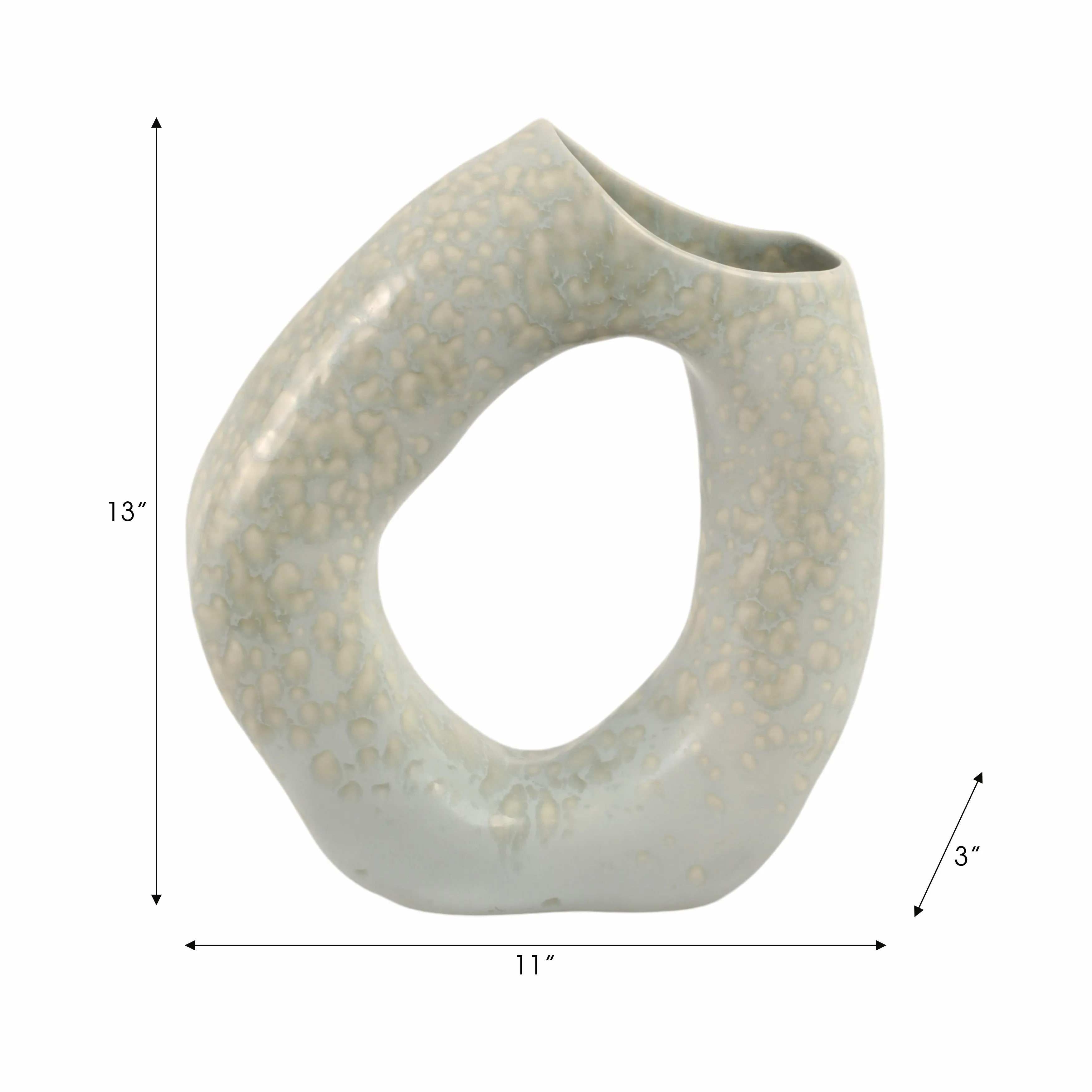 13" Amarante Large Abstract Round Portugal Vase