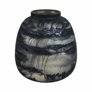 13" Annecy Large Blue Glass Vase