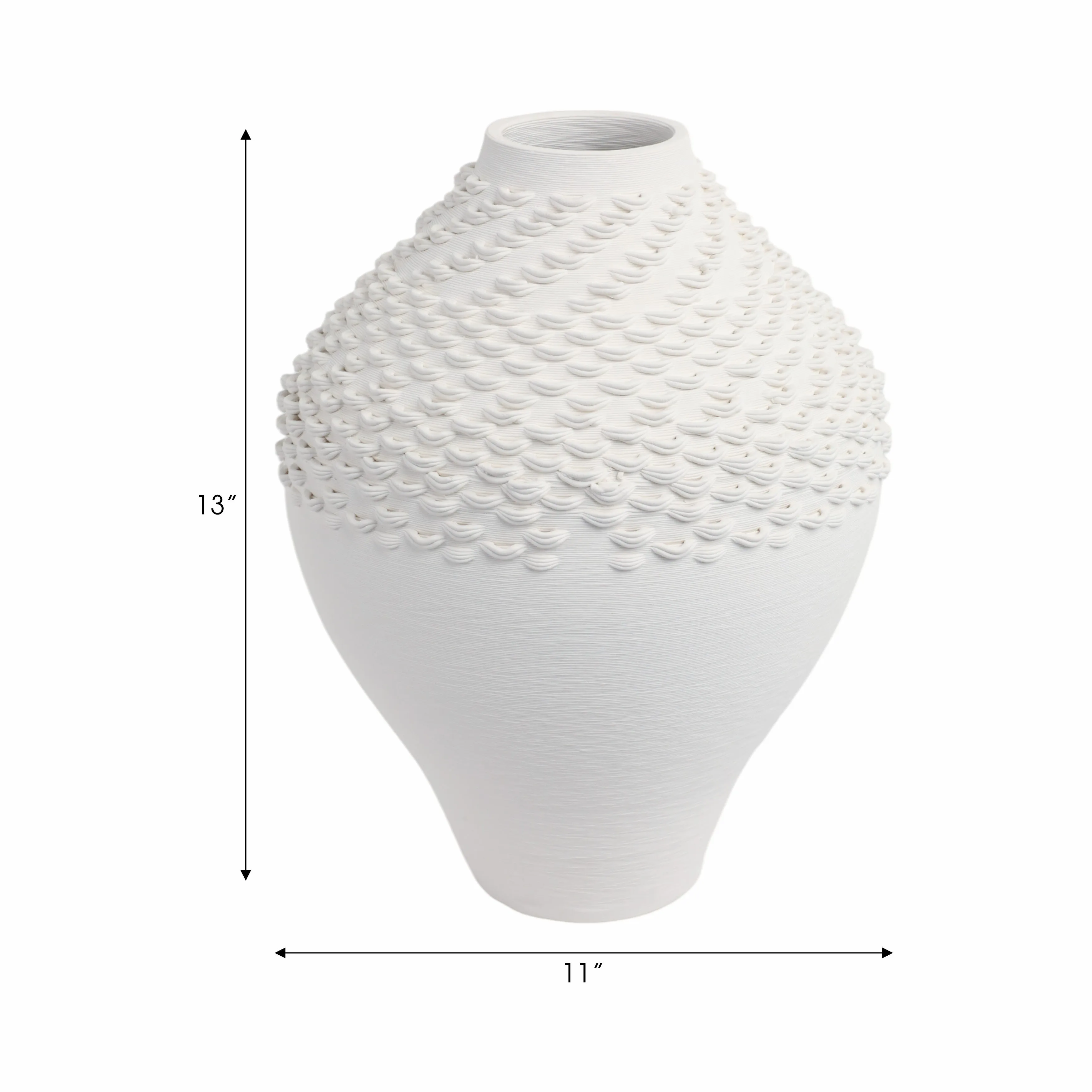 13" Arroyo Lrg Oversized 3d Prntd Porcelain Vase