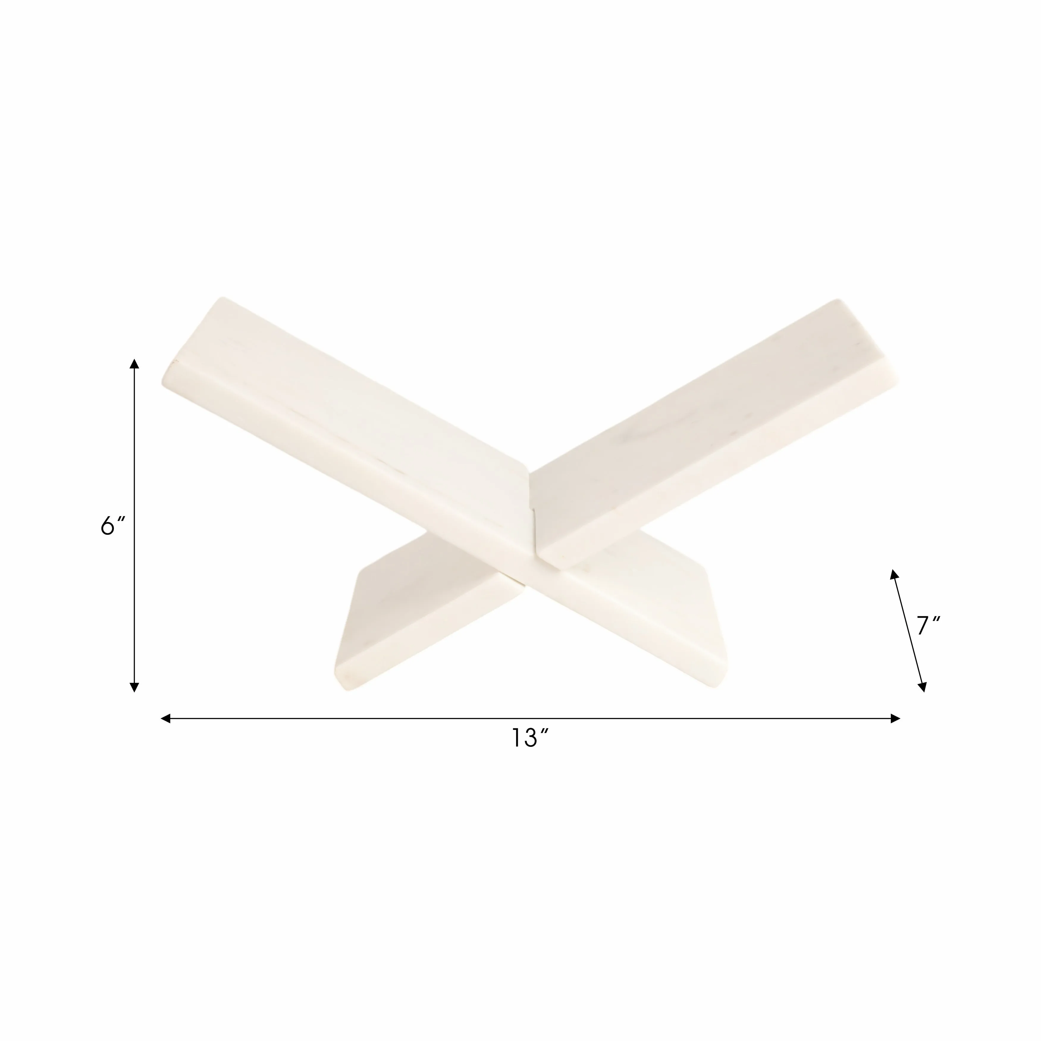 13" Marble Bookstand, White