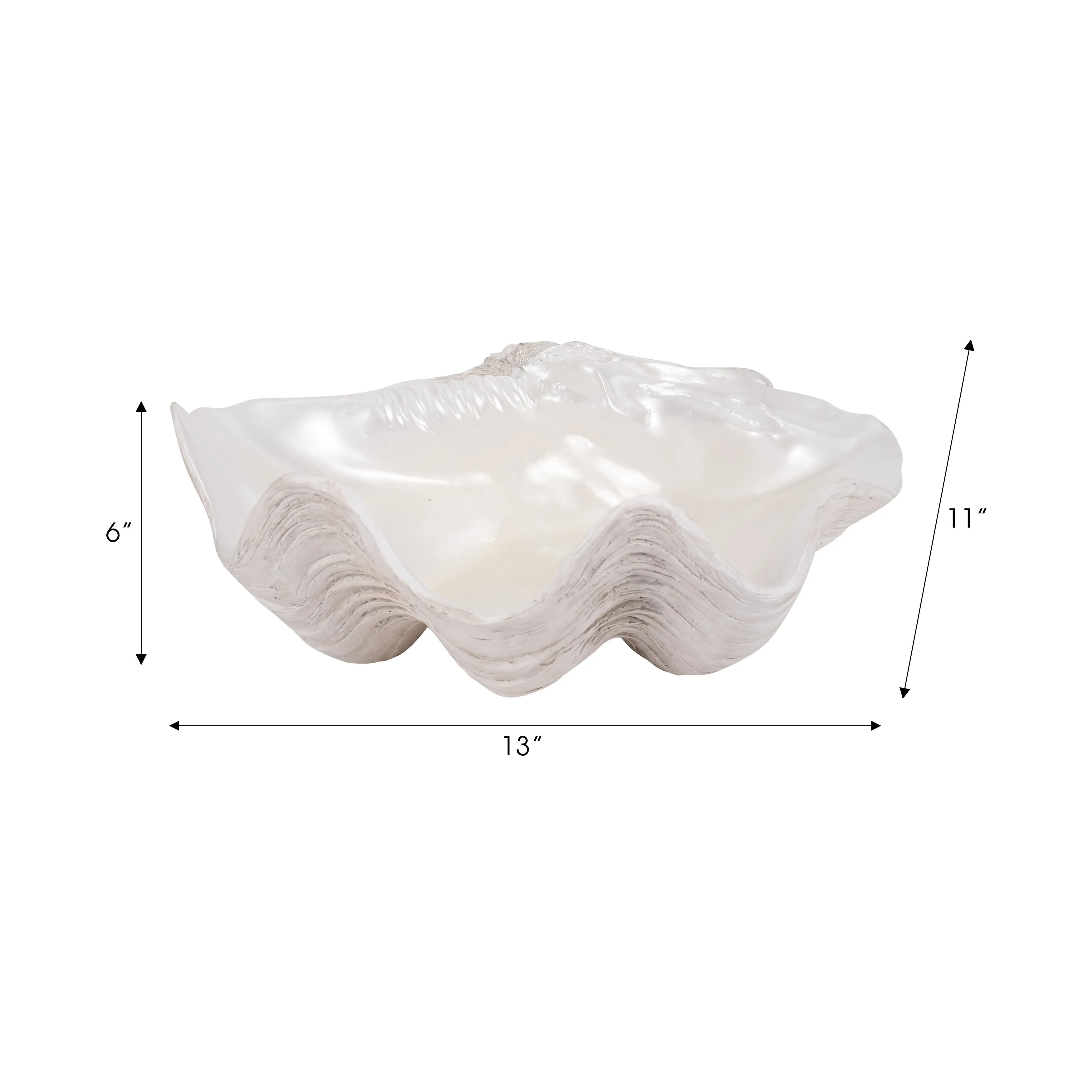 13" Pearlized Shell Bowl, Ivory