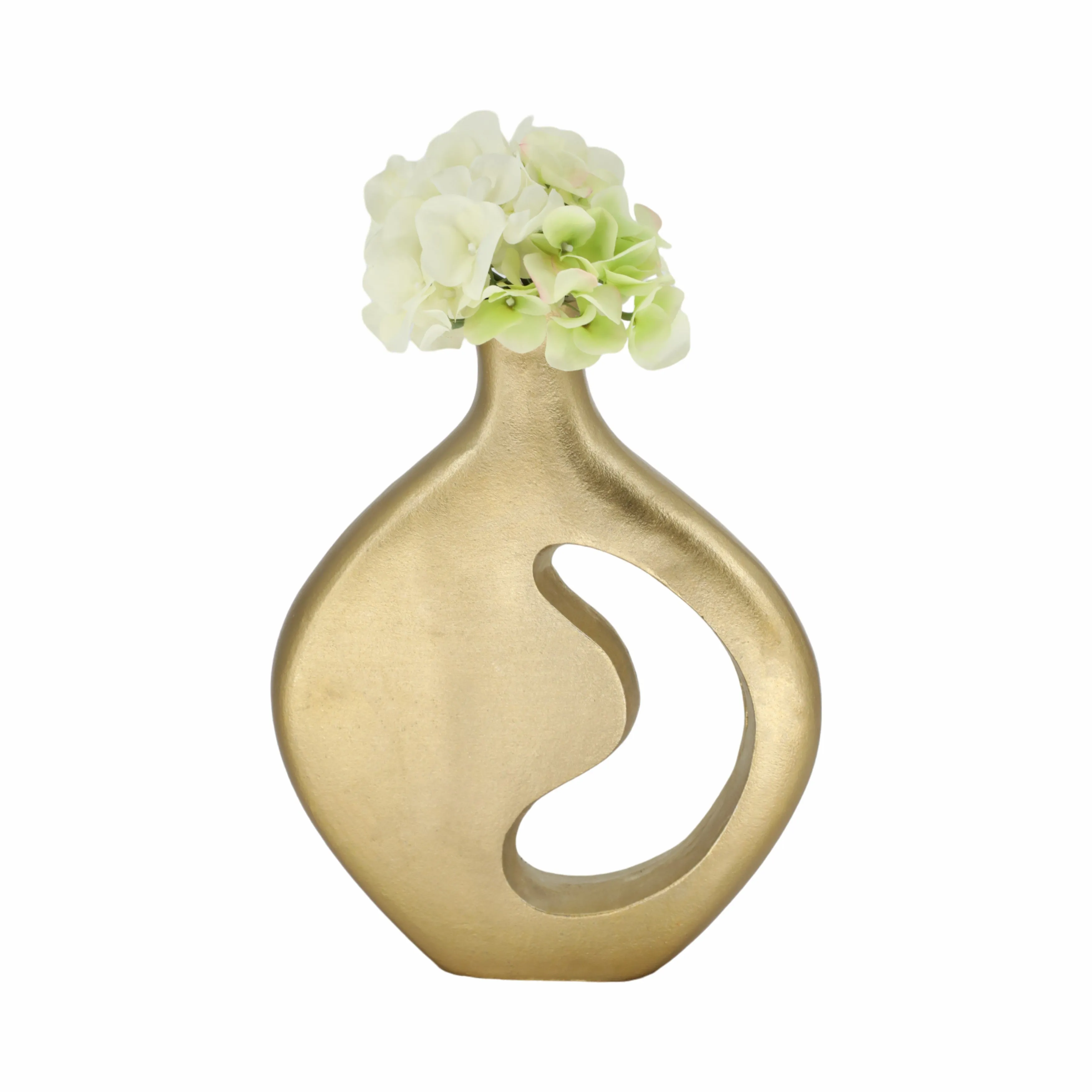 14" Adair Champagne Metal Vase