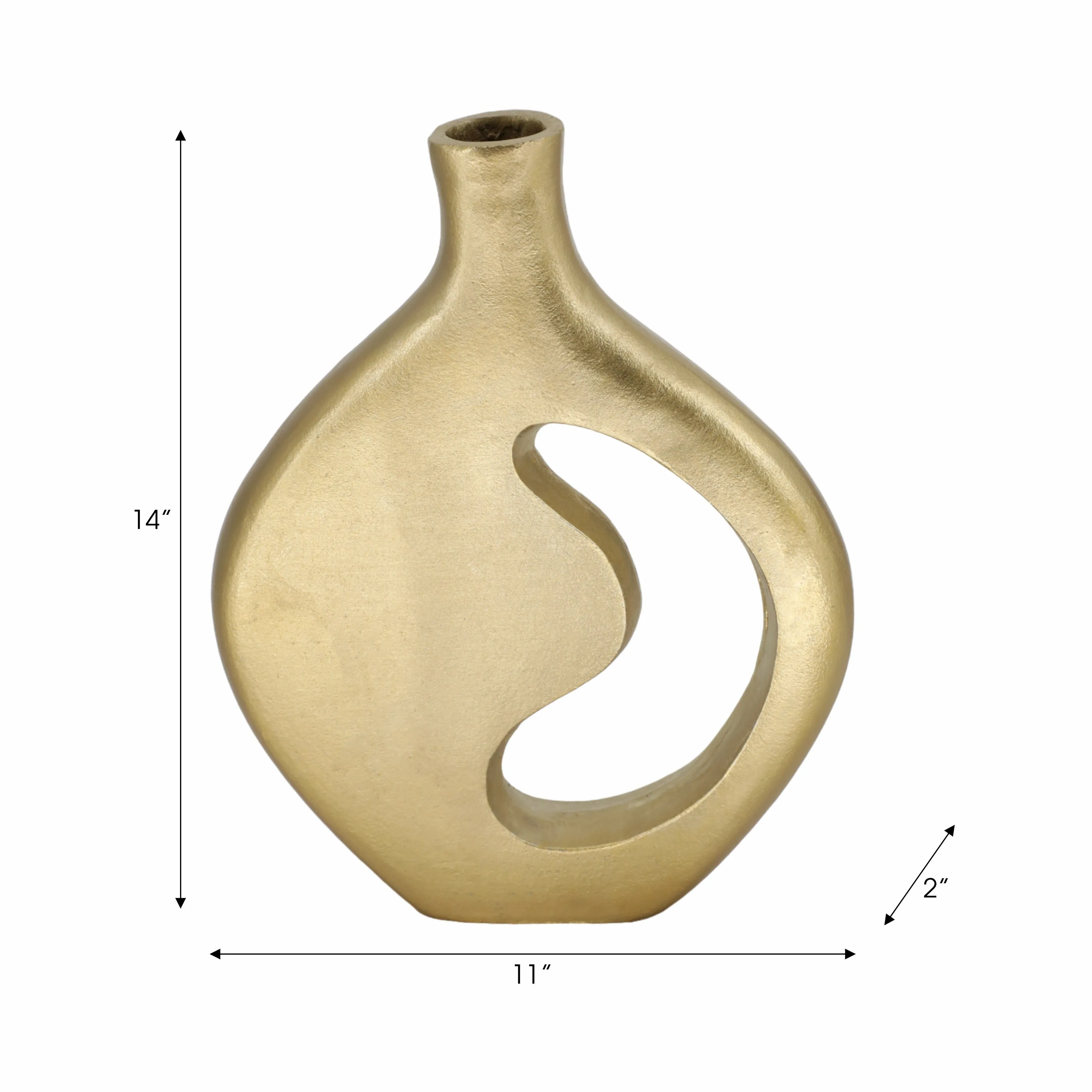 14" Adair Champagne Metal Vase