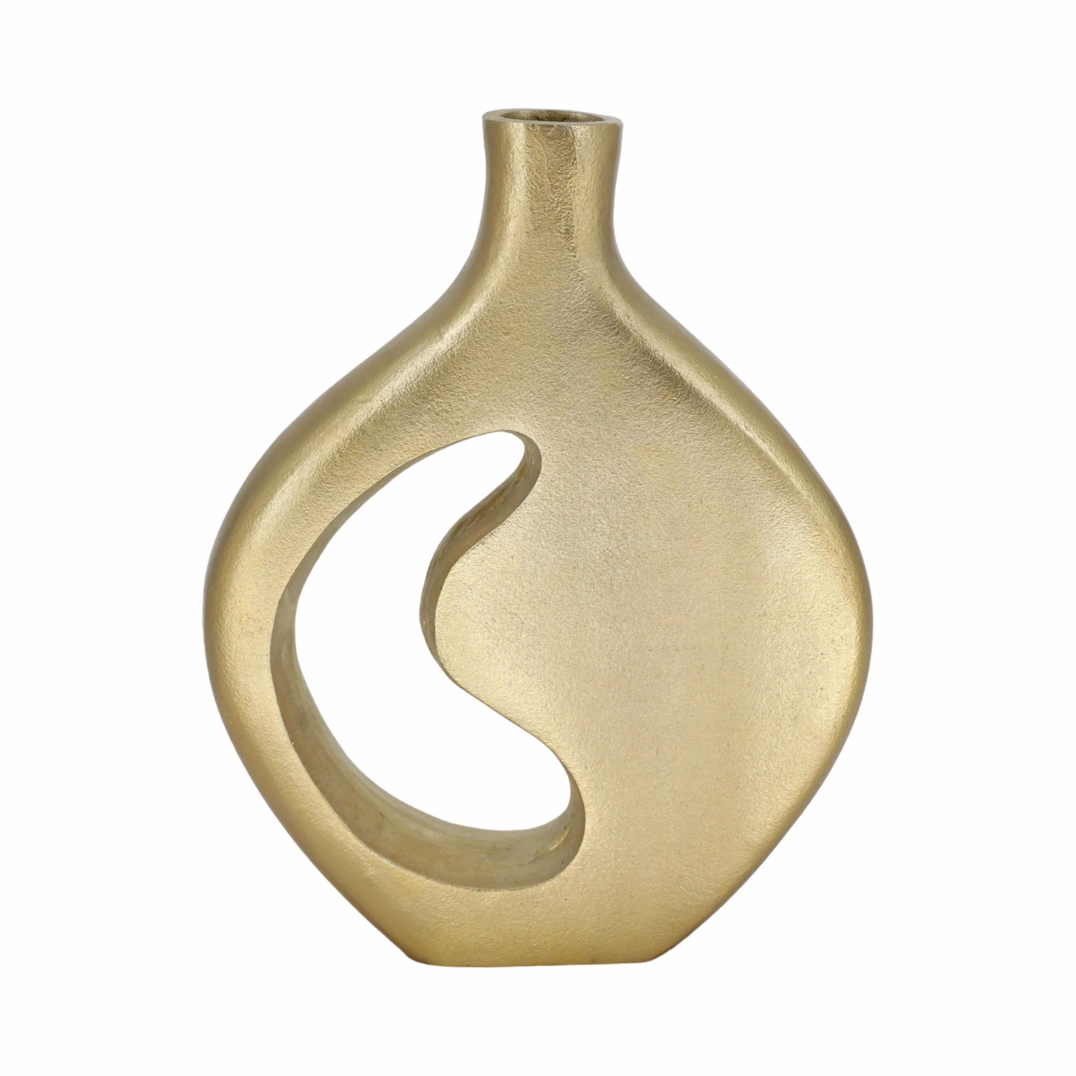 14" Adair Champagne Metal Vase