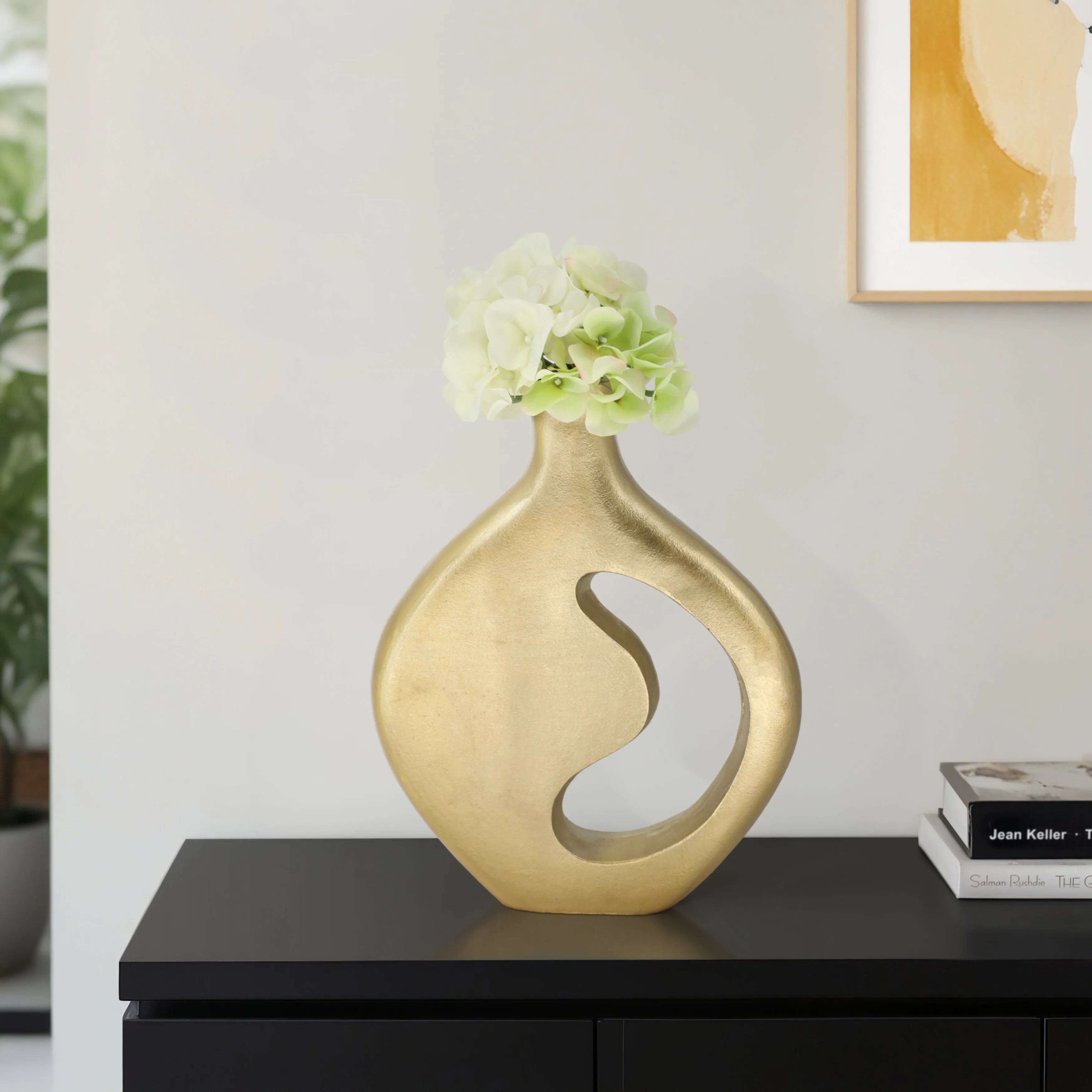 14" Adair Champagne Metal Vase
