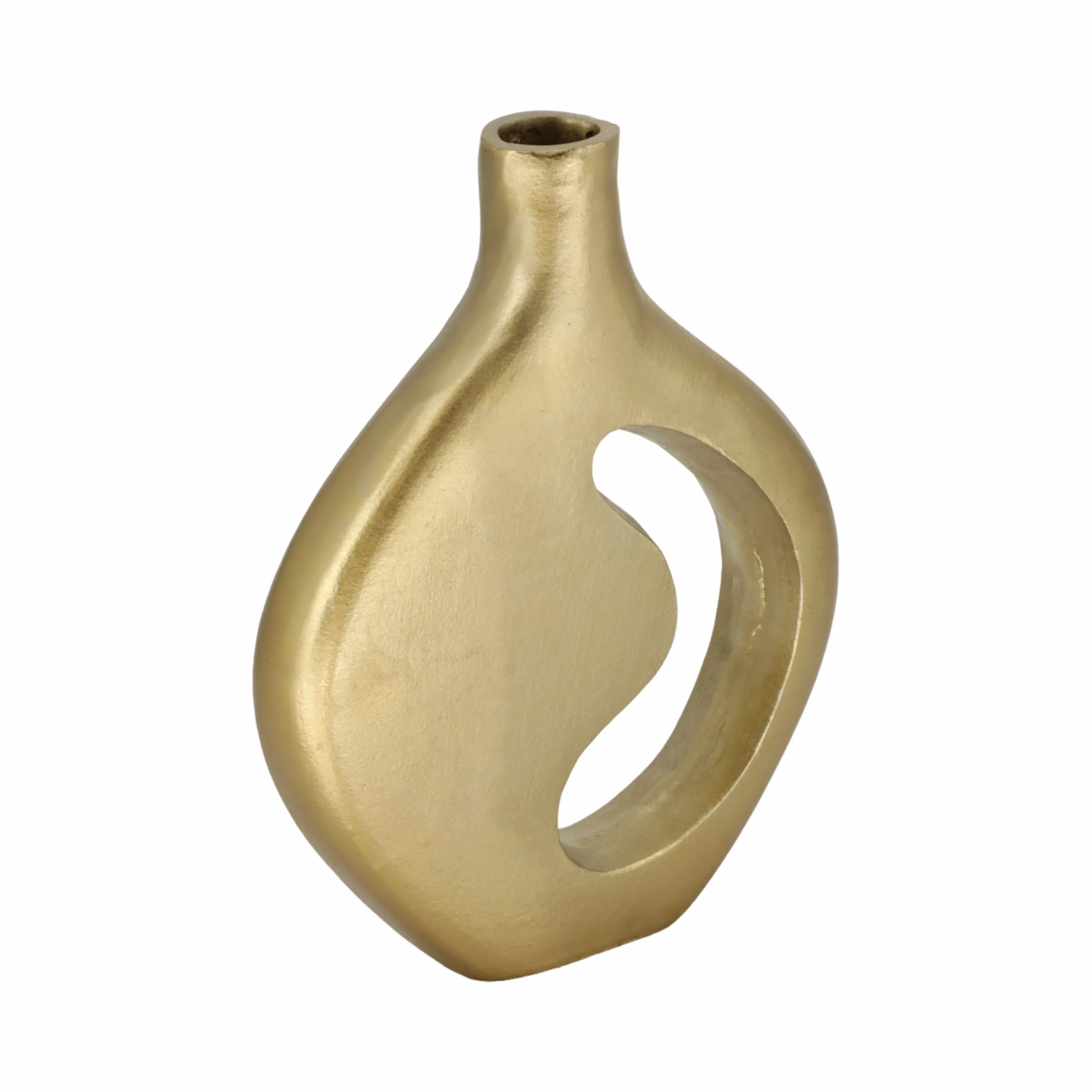 14" Adair Champagne Metal Vase