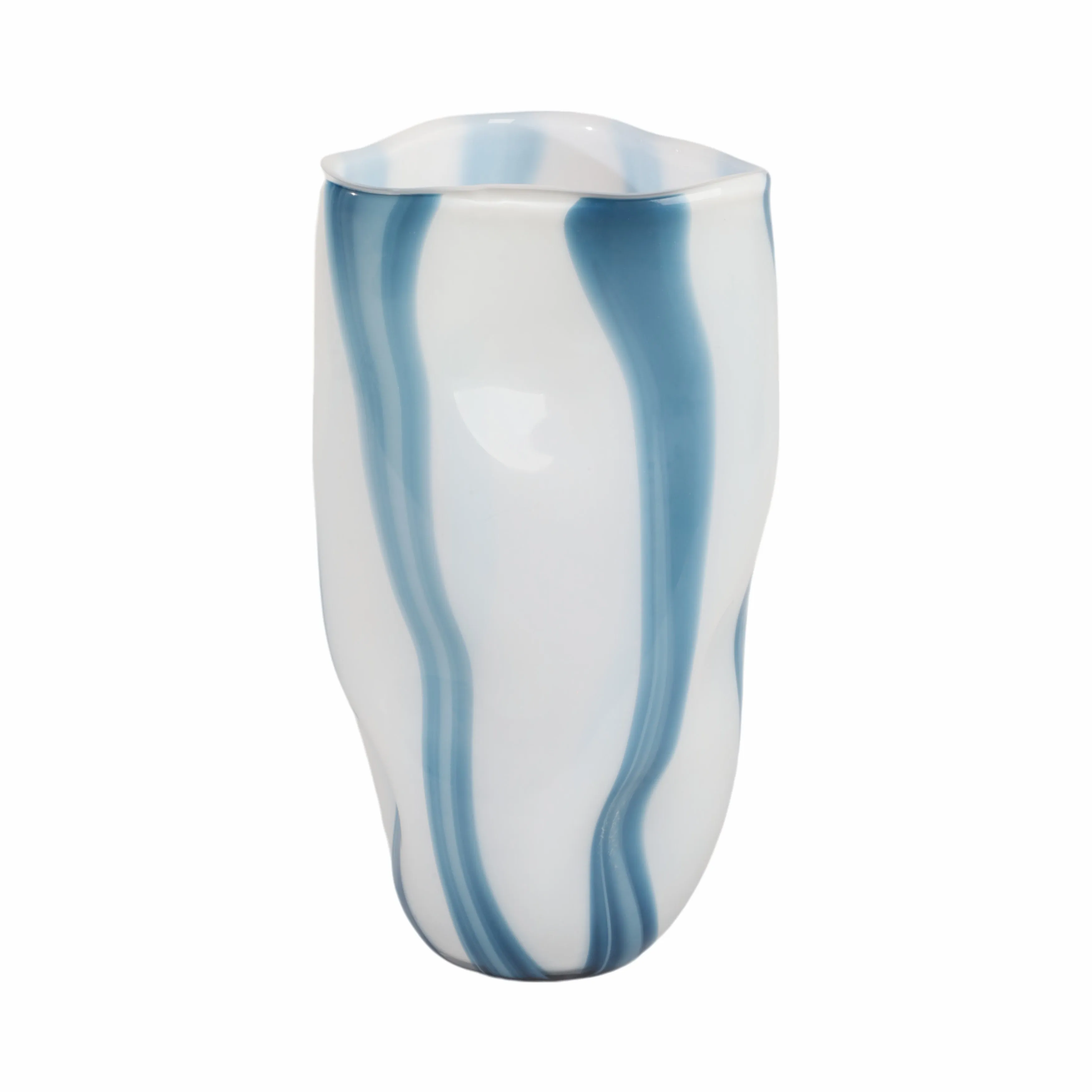 14" Beldan Large Blue Glass Vase