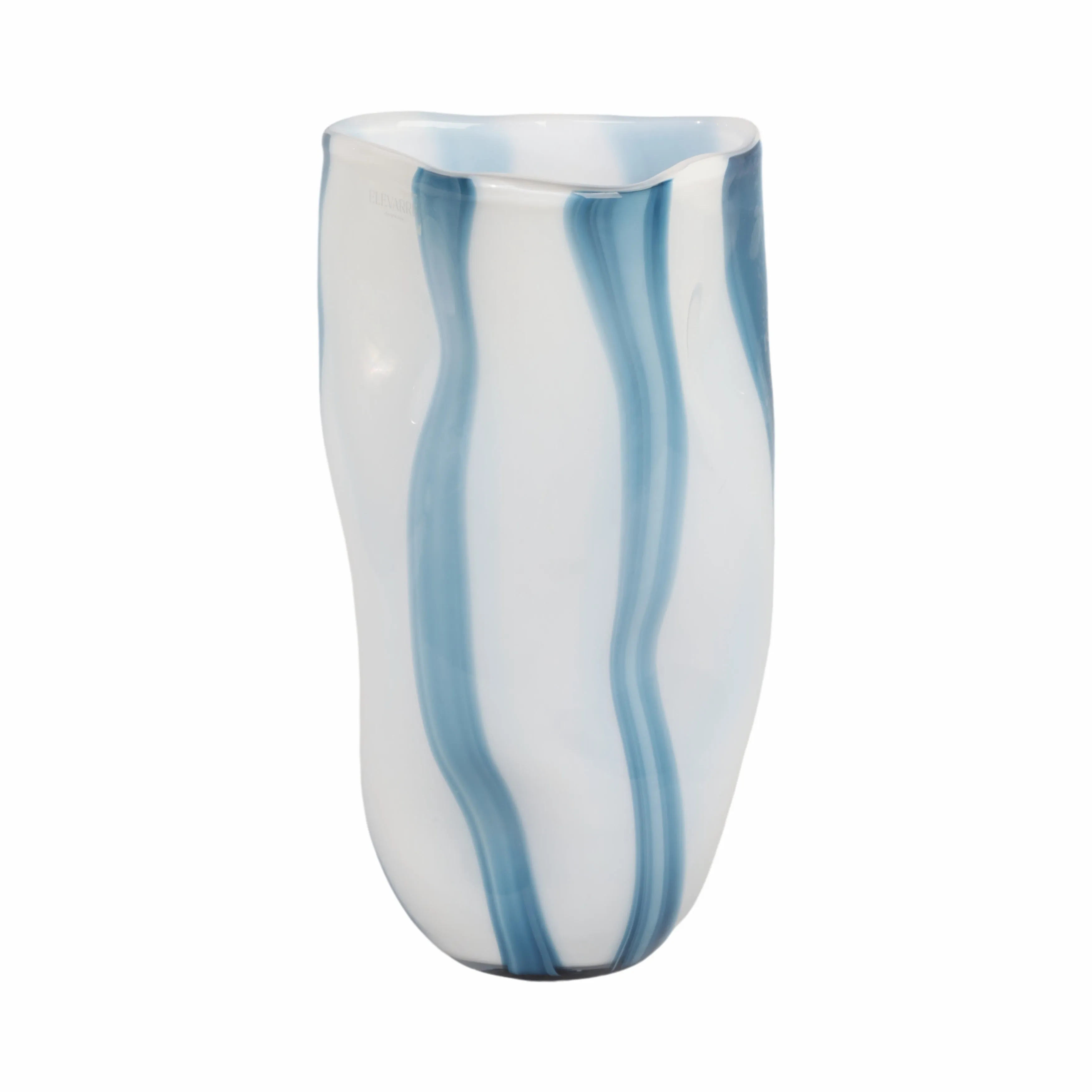 14" Beldan Large Blue Glass Vase