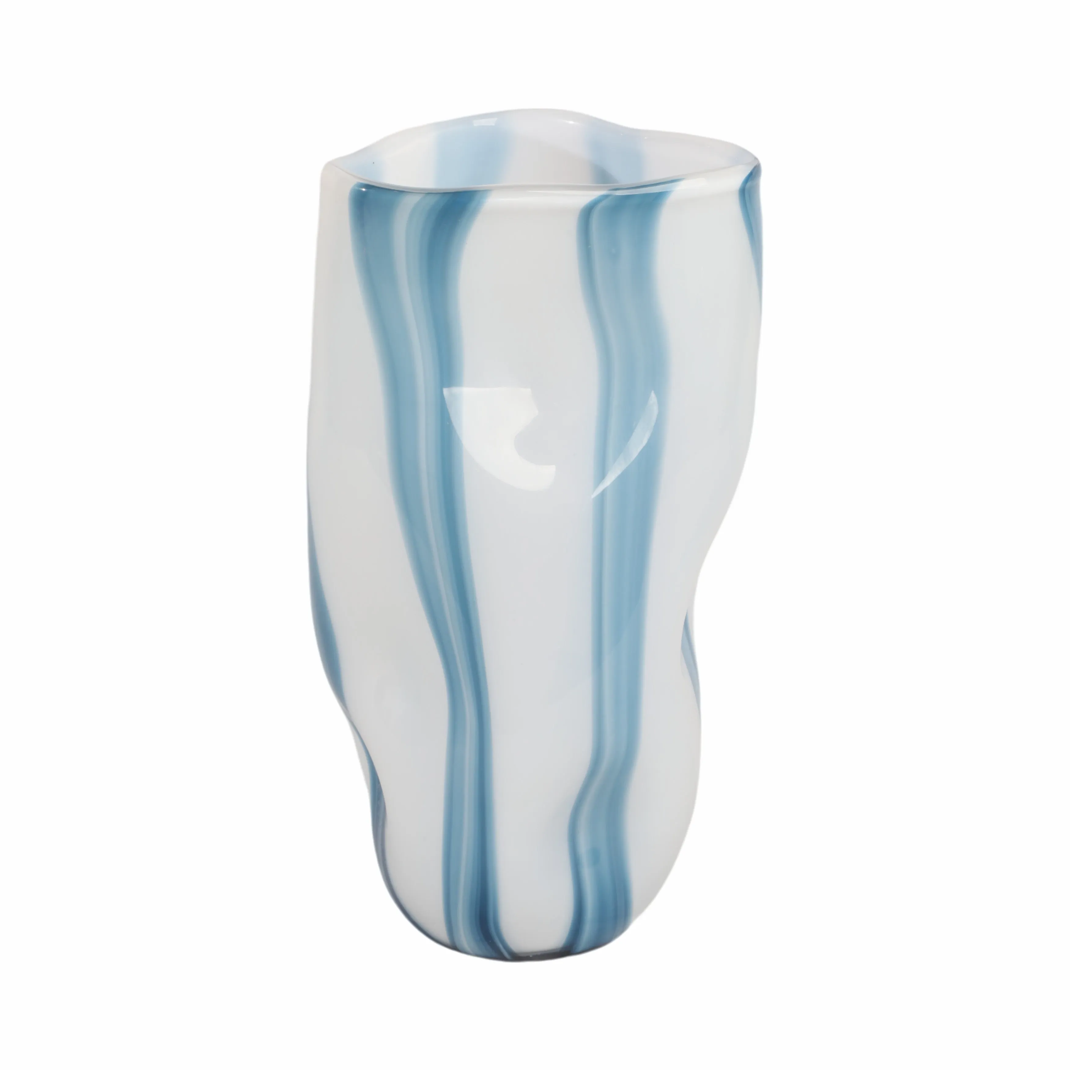 14" Beldan Large Blue Glass Vase