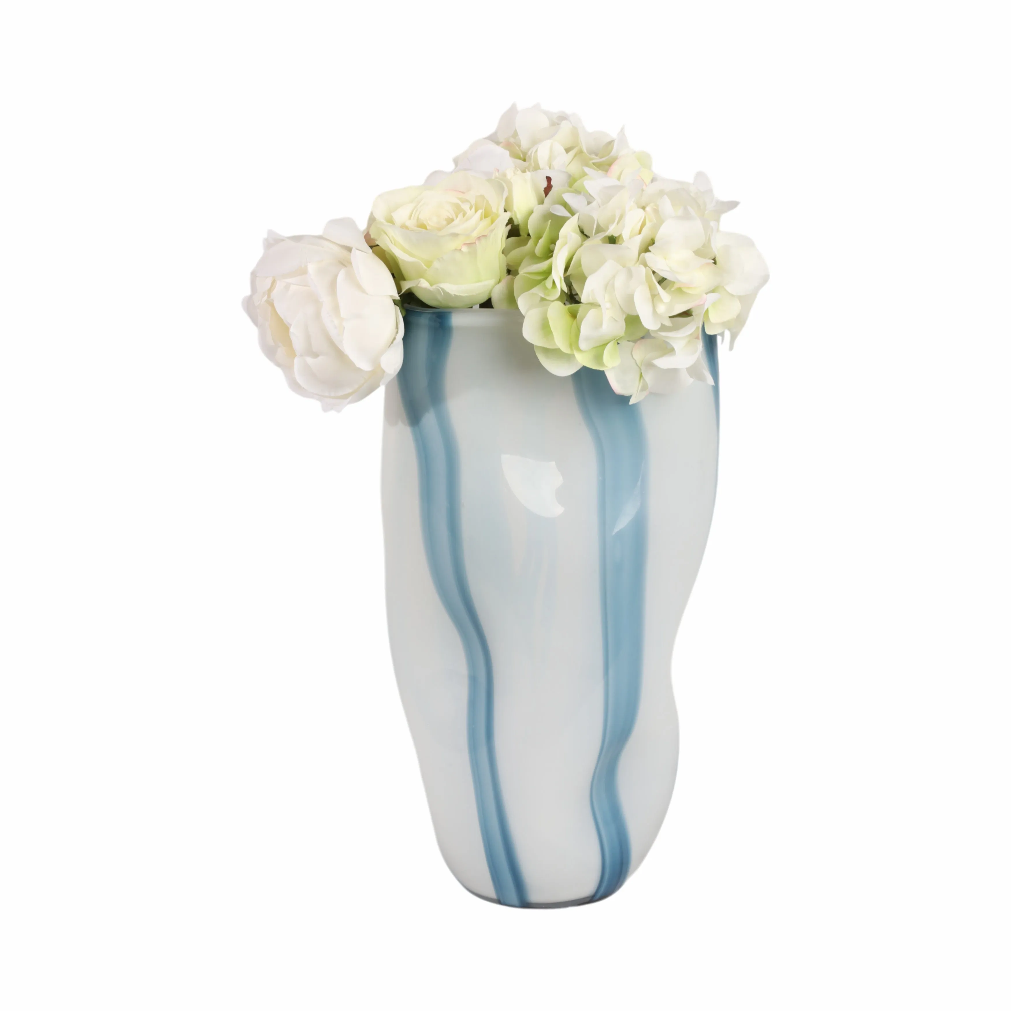 14" Beldan Large Blue Glass Vase