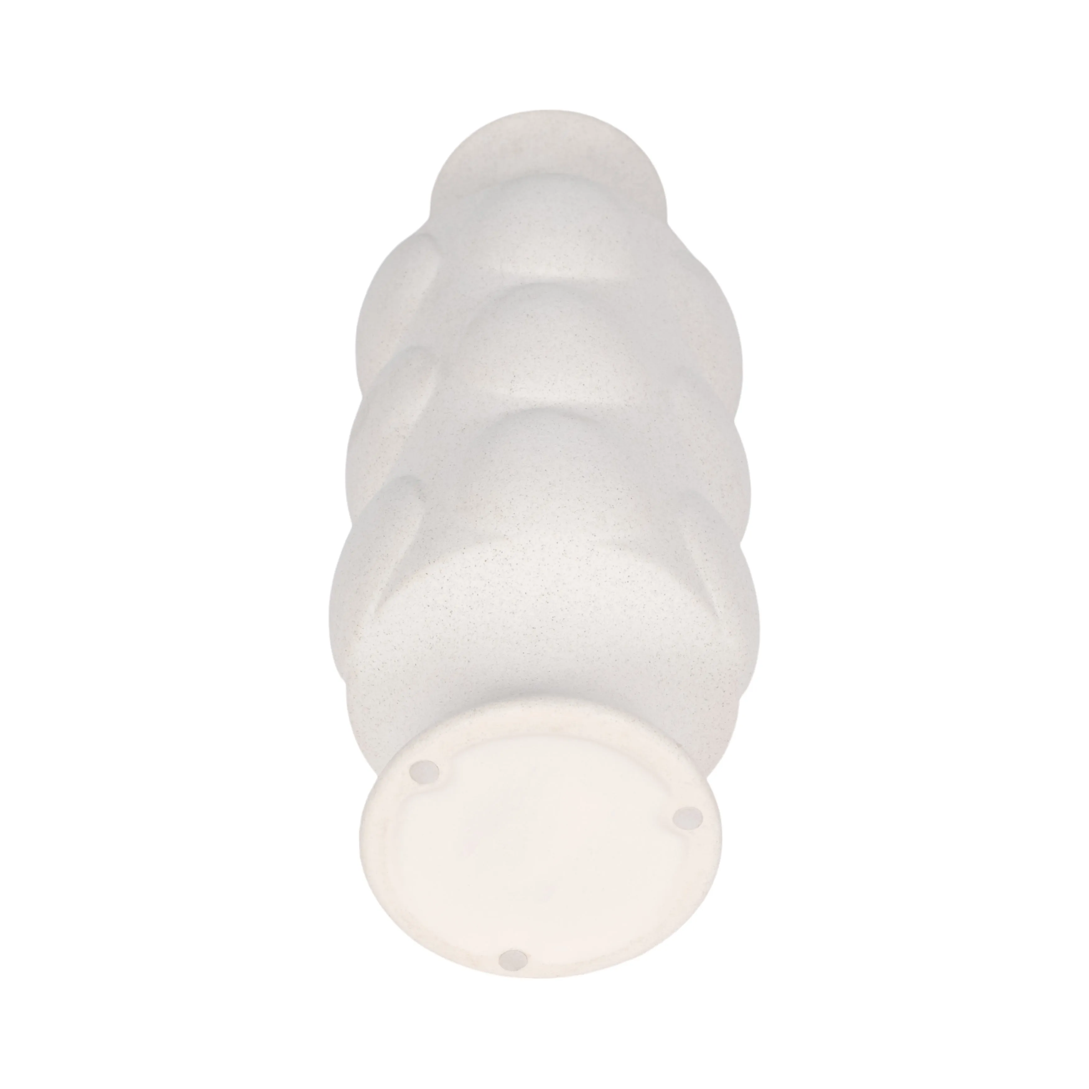14" Large Dot Embossed Vase Sand Texture, White