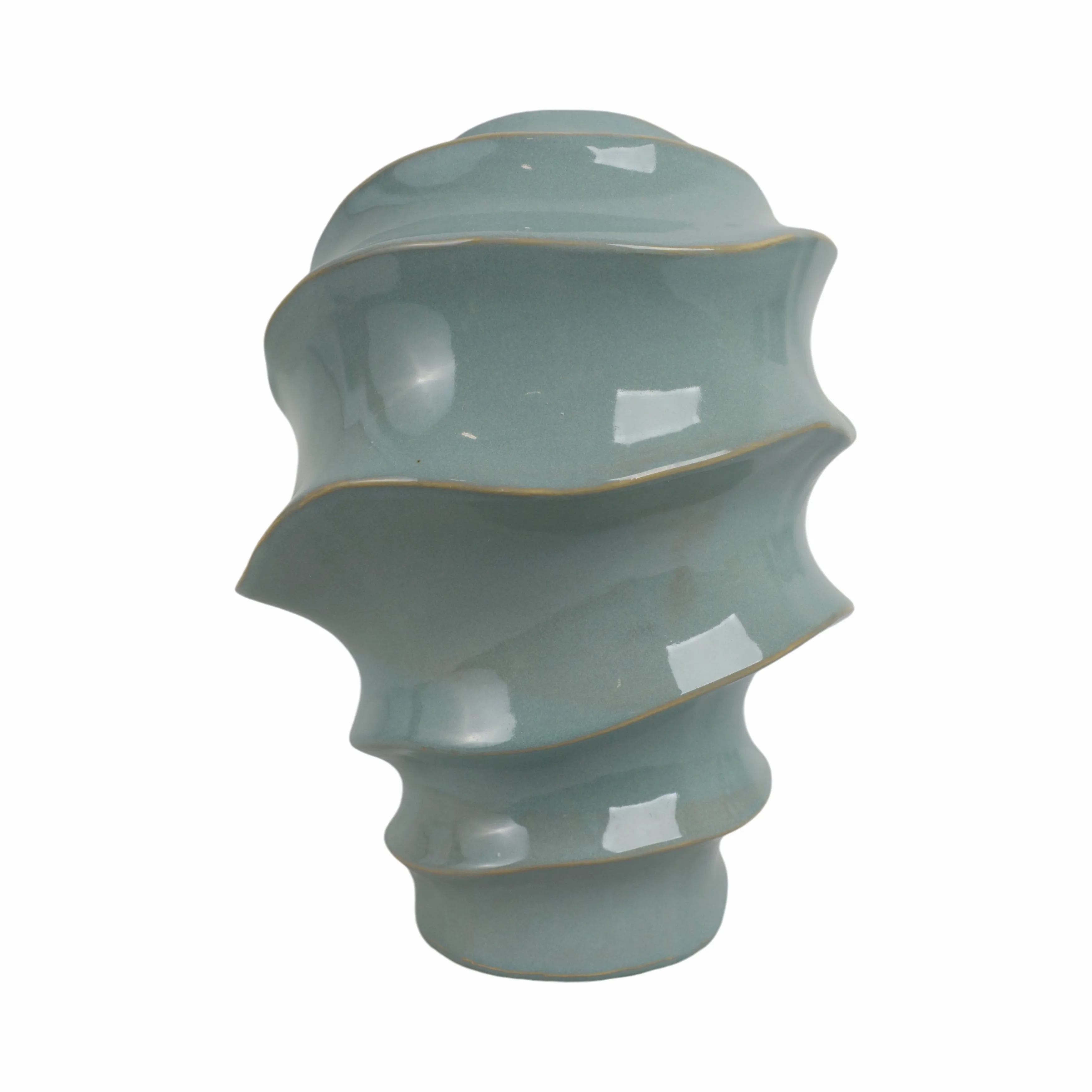 14" Seaside Small Blue Cer Vase
