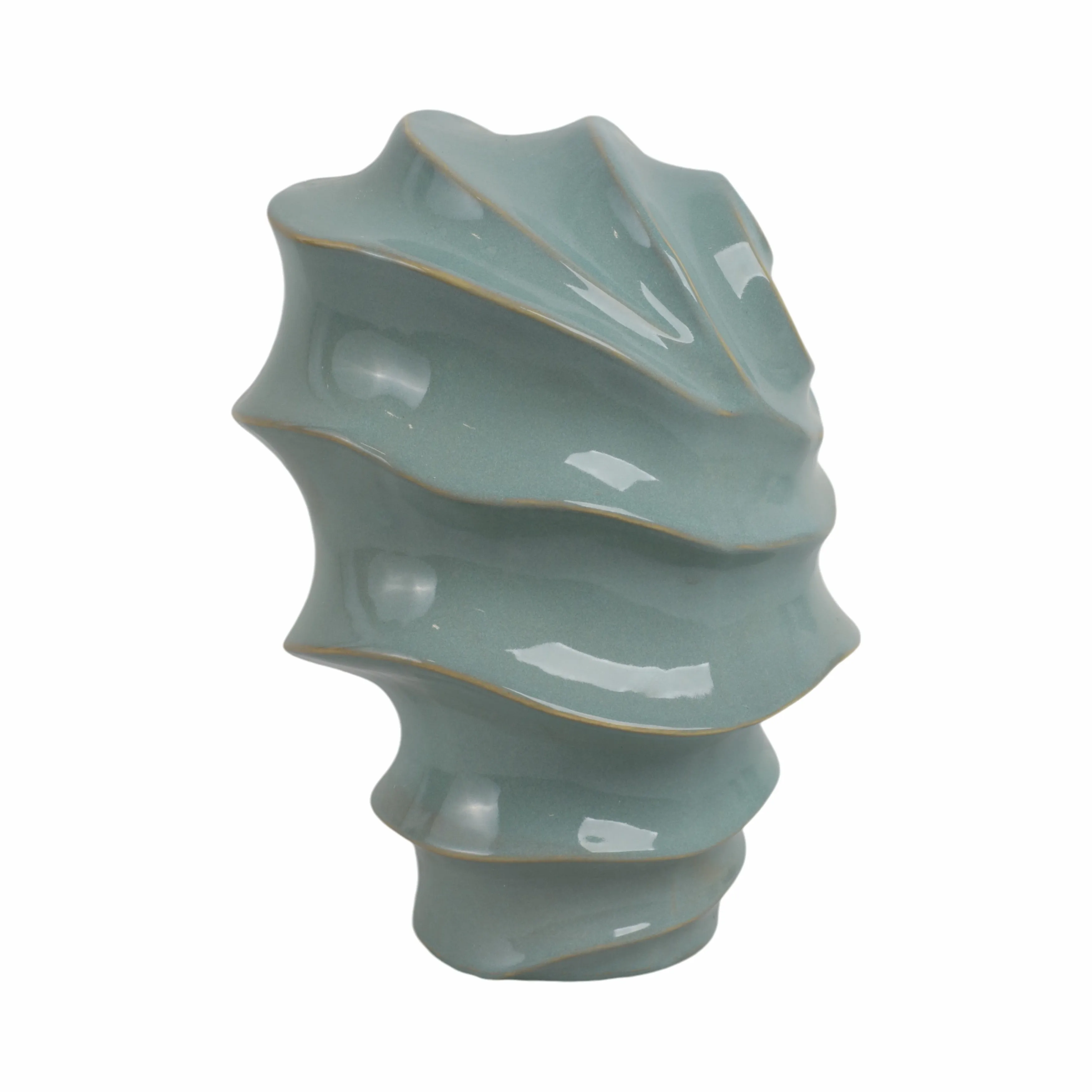 14" Seaside Small Blue Cer Vase