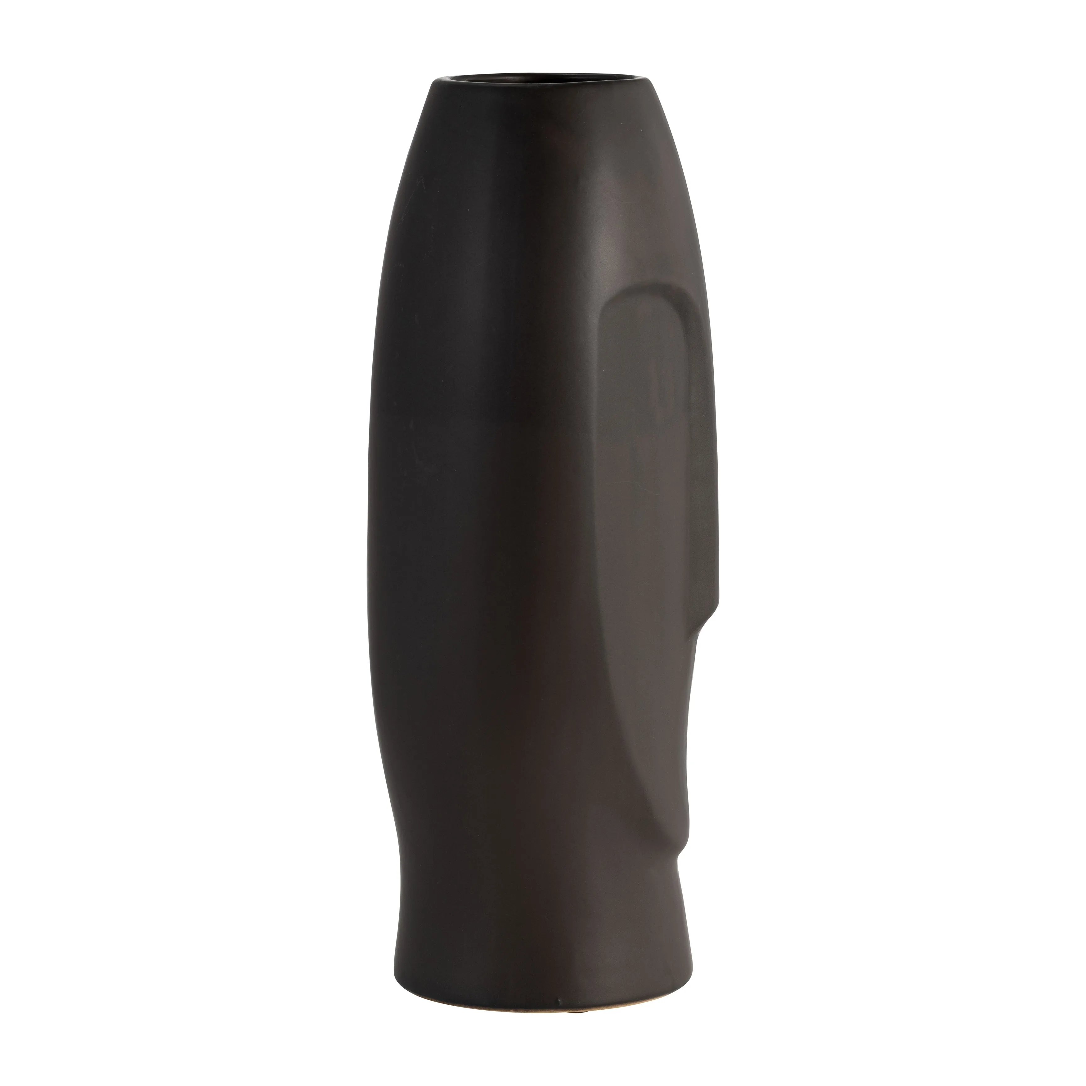 14"H FACE VASE, BLACK