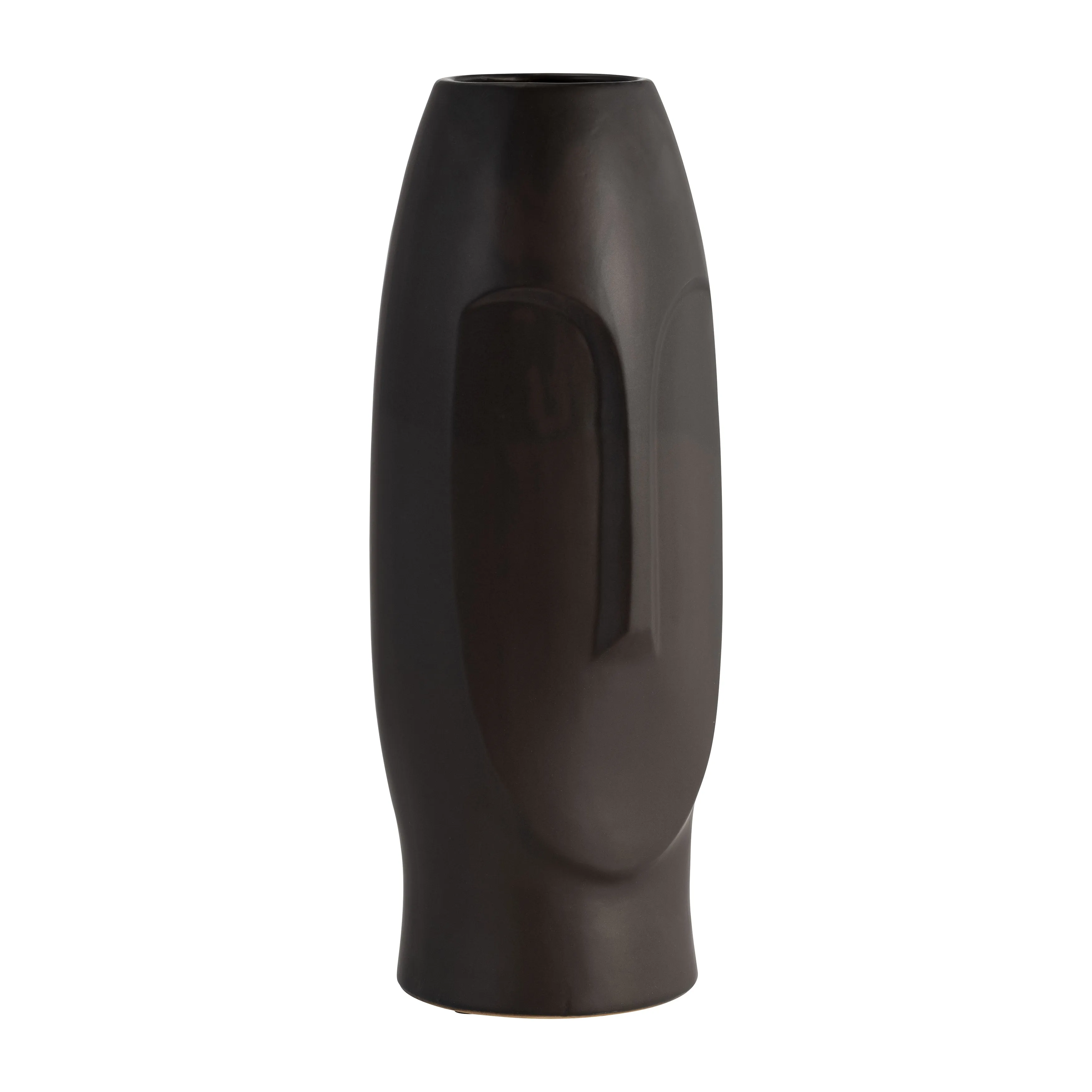 14"H FACE VASE, BLACK