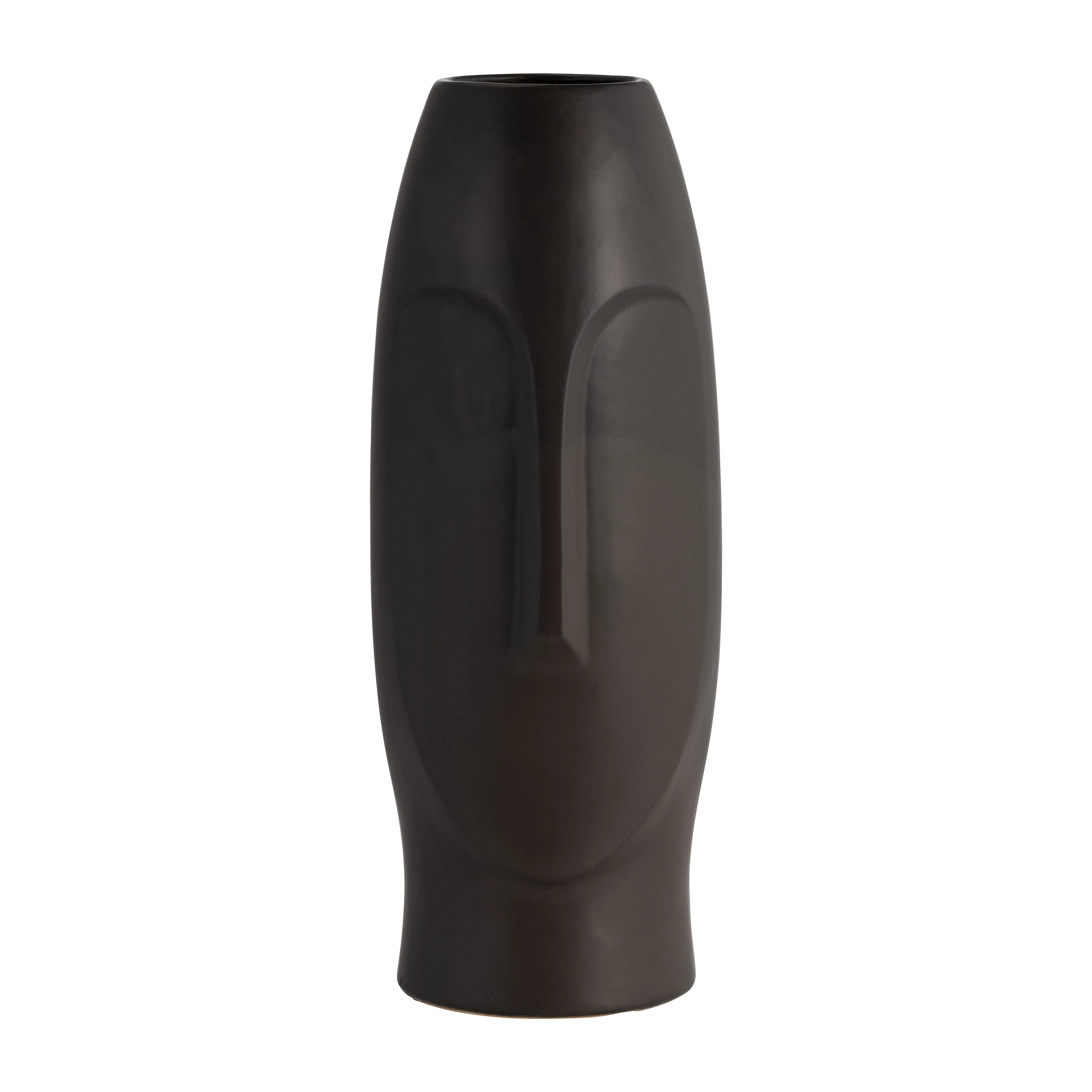 14"H FACE VASE, BLACK