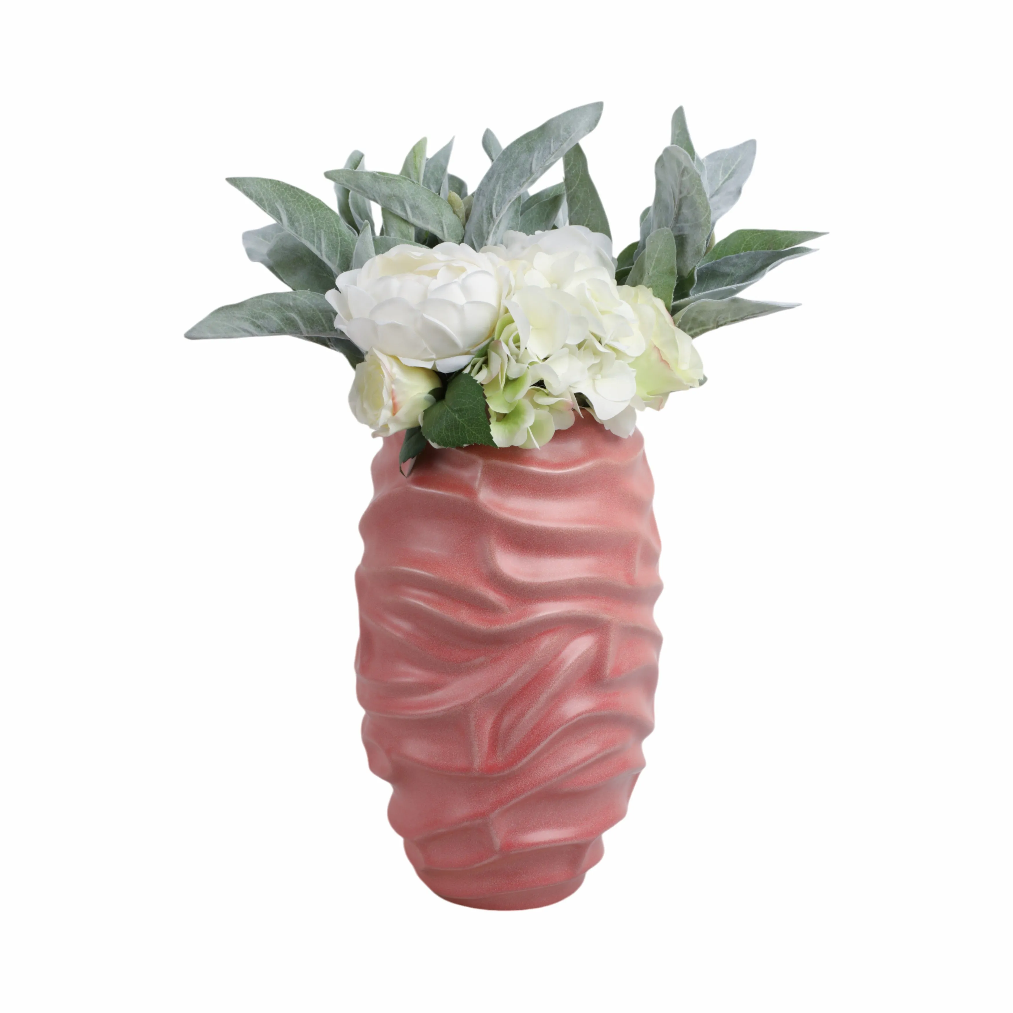 14"qunlan Small Porcelain Vase, Bean Red