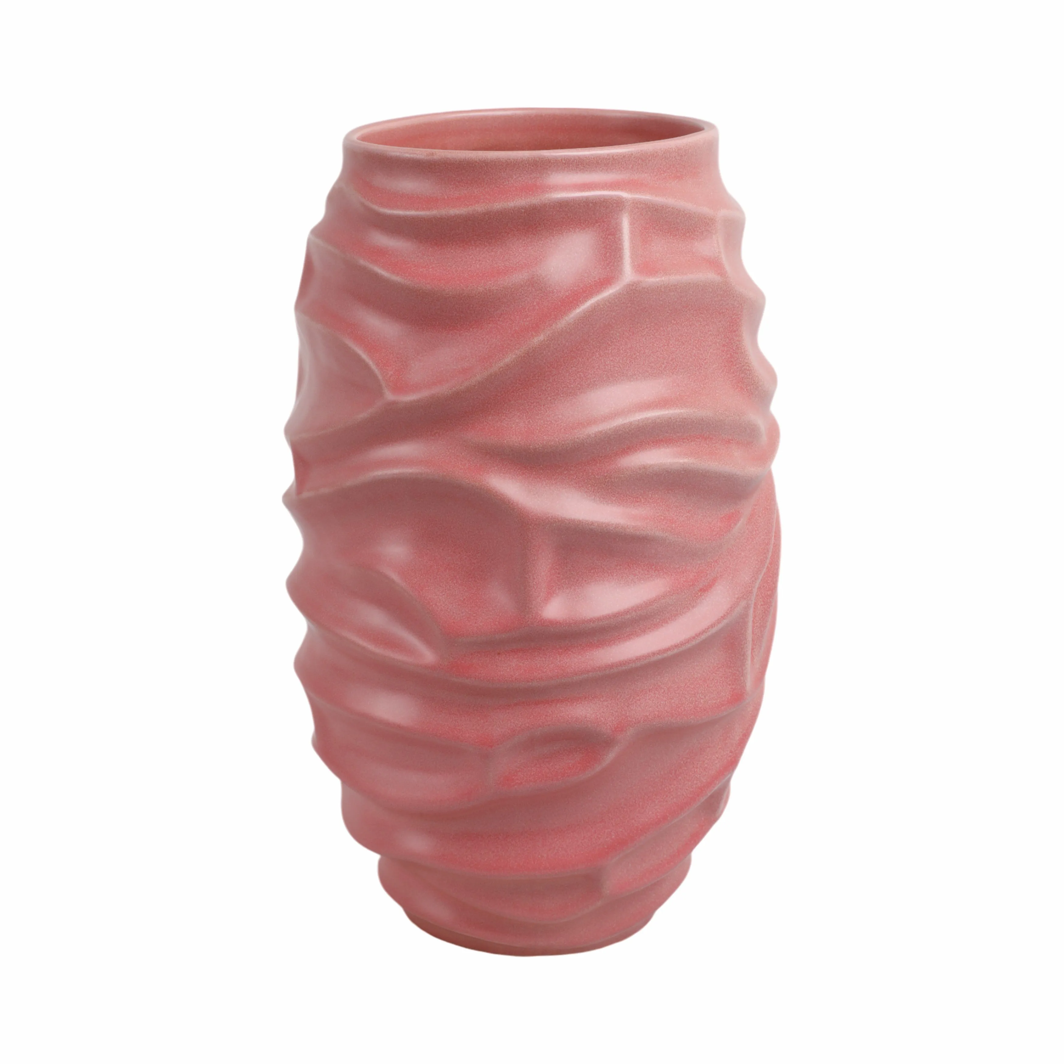 14"qunlan Small Porcelain Vase, Bean Red