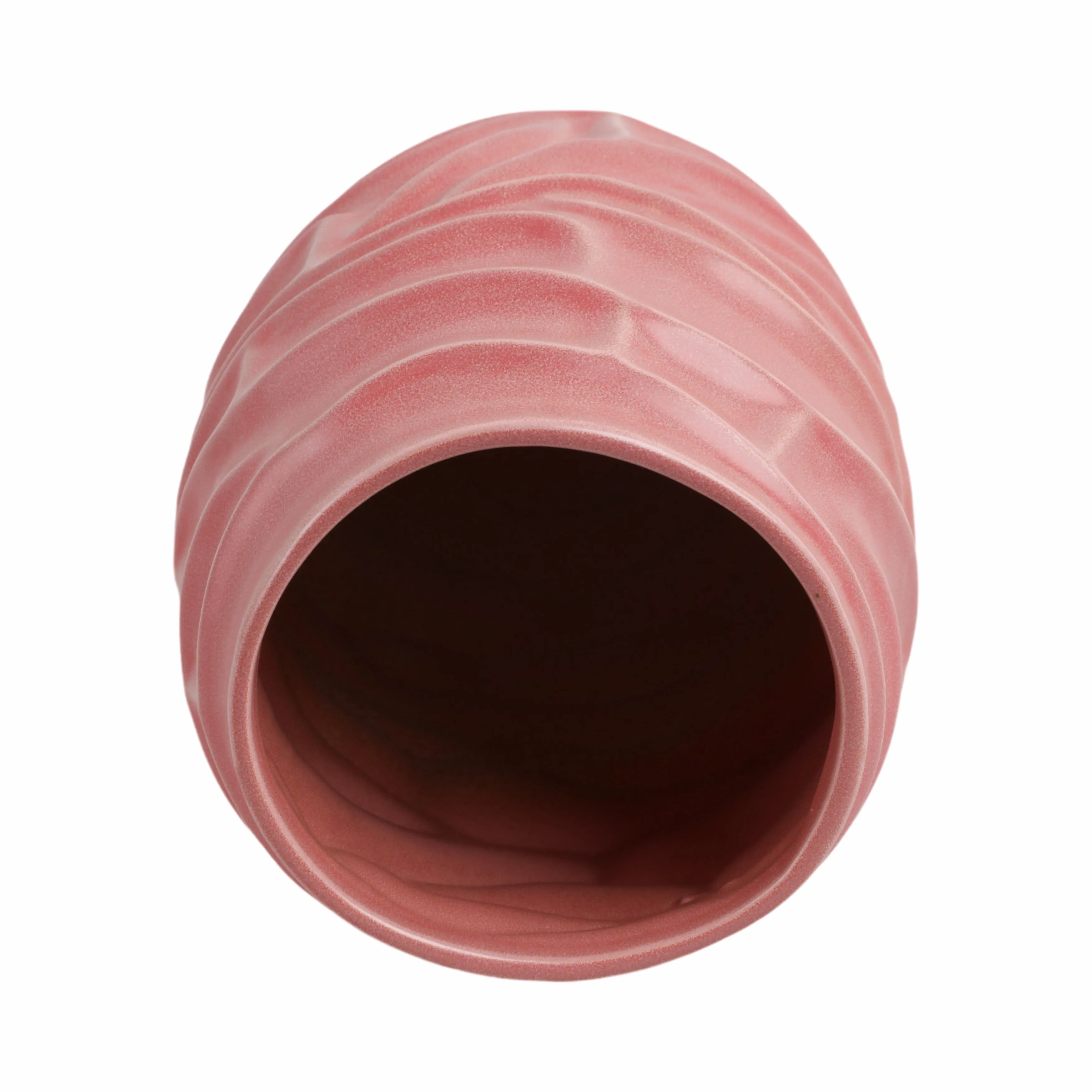 14"qunlan Small Porcelain Vase, Bean Red