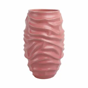 14"qunlan Small Porcelain Vase, Bean Red