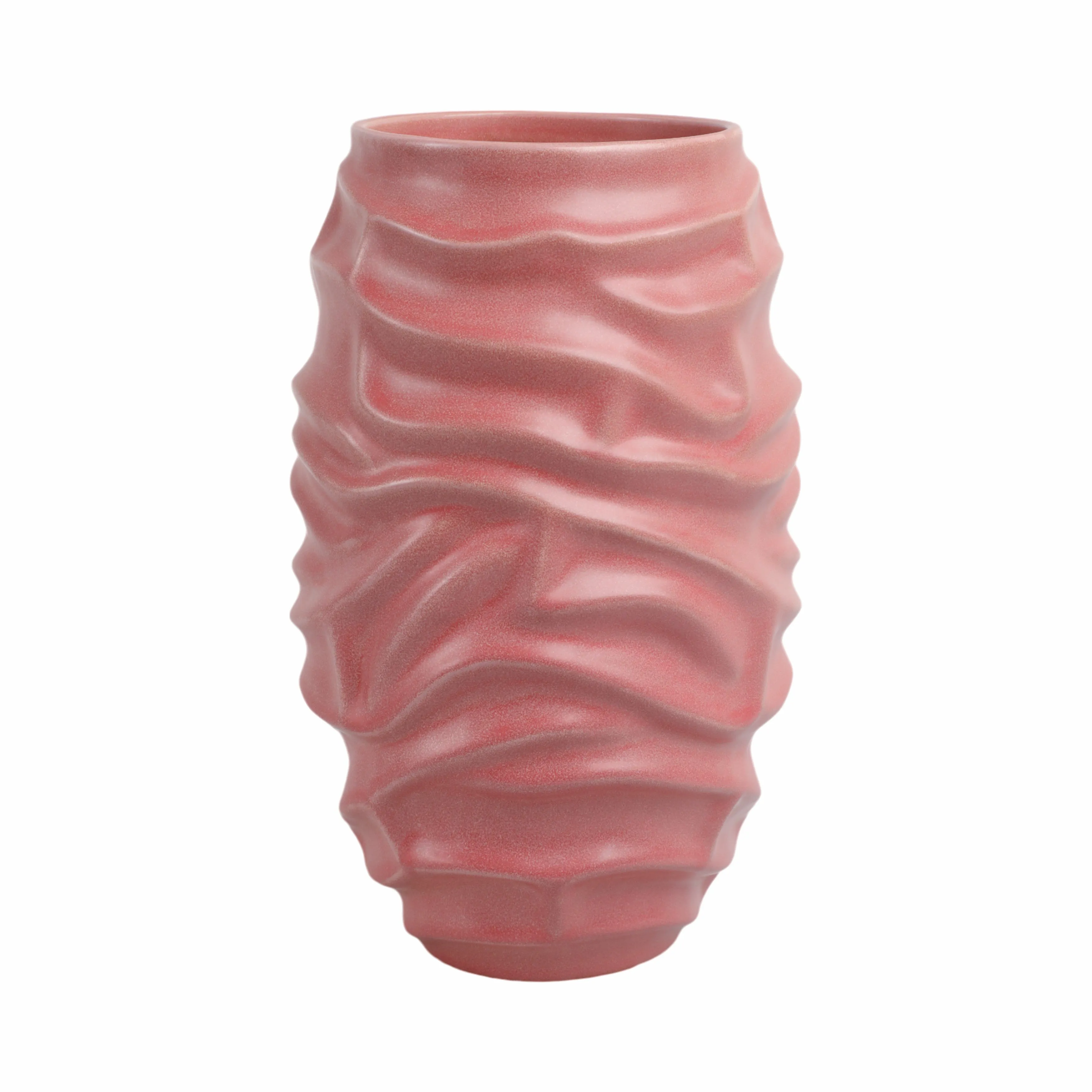 14"qunlan Small Porcelain Vase, Bean Red