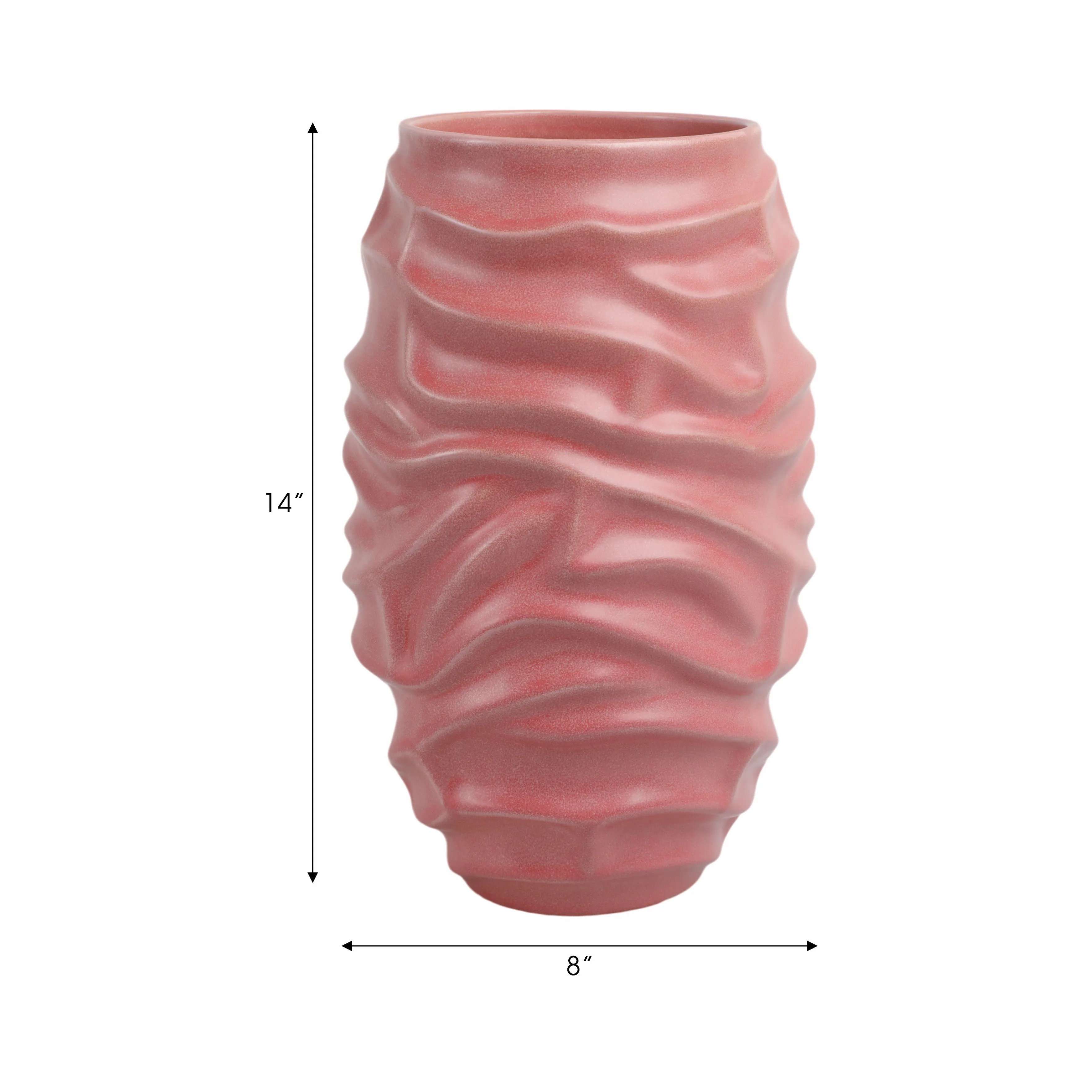 14"qunlan Small Porcelain Vase, Bean Red