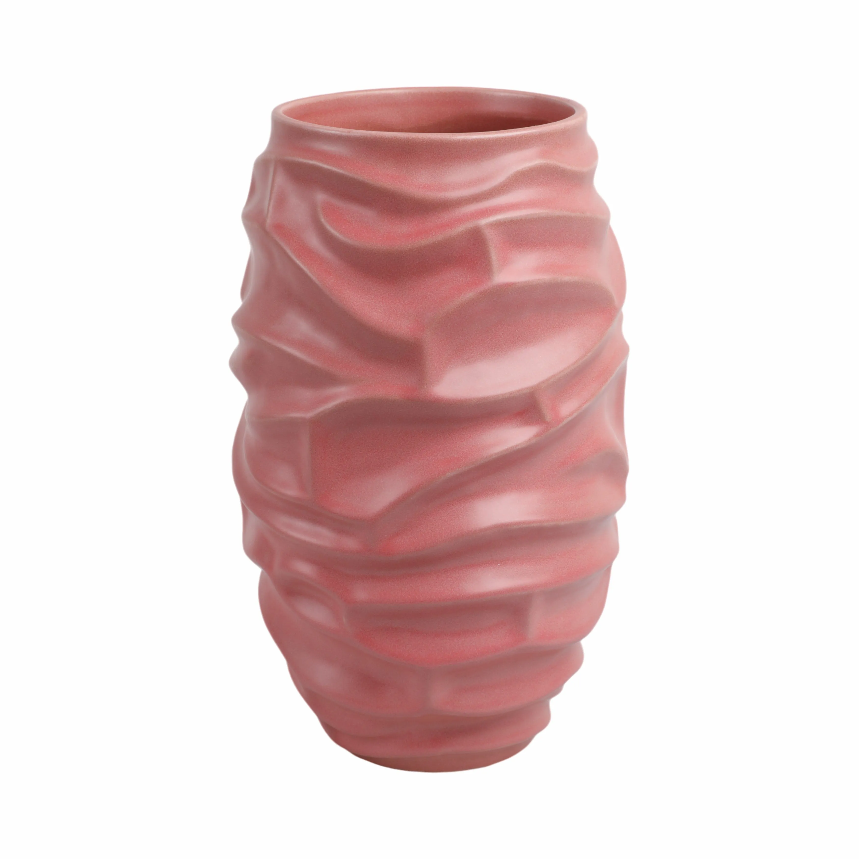 14"qunlan Small Porcelain Vase, Bean Red
