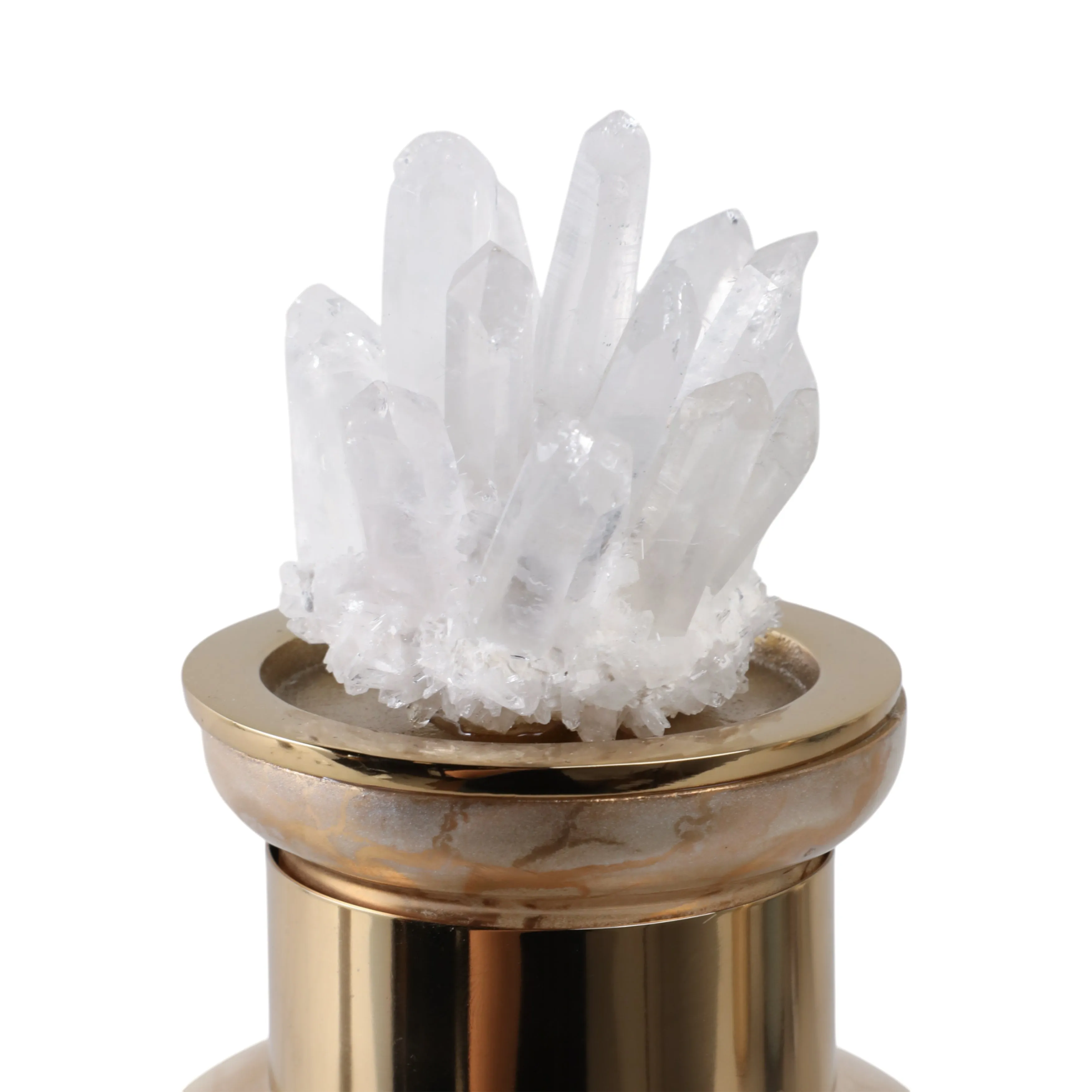 15" Frances Small Quartz Crystal Cluster Glass Bot