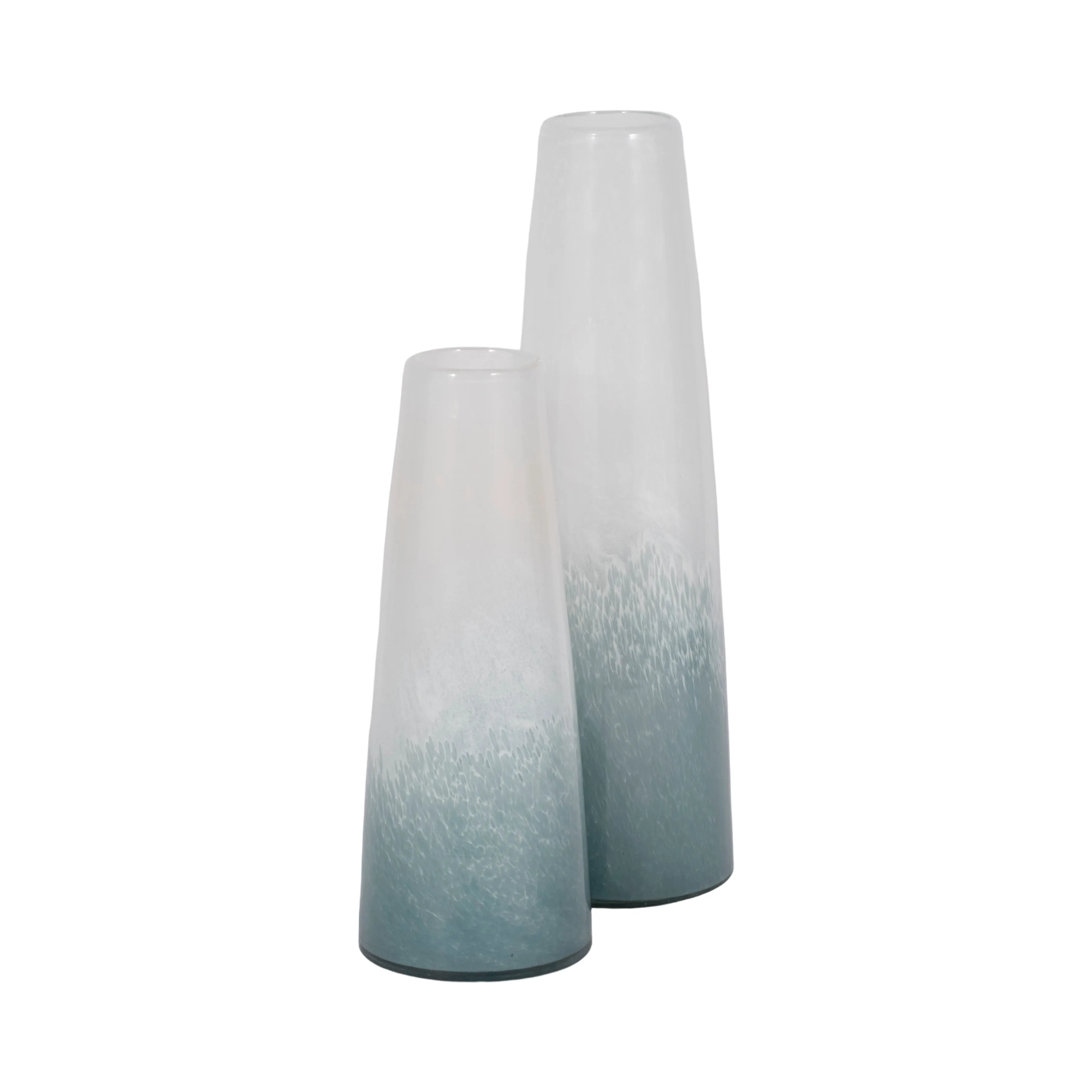 15" Light Blue Waters Vase, Blue/white