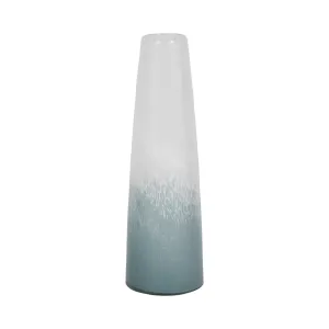 15" Light Blue Waters Vase, Blue/white