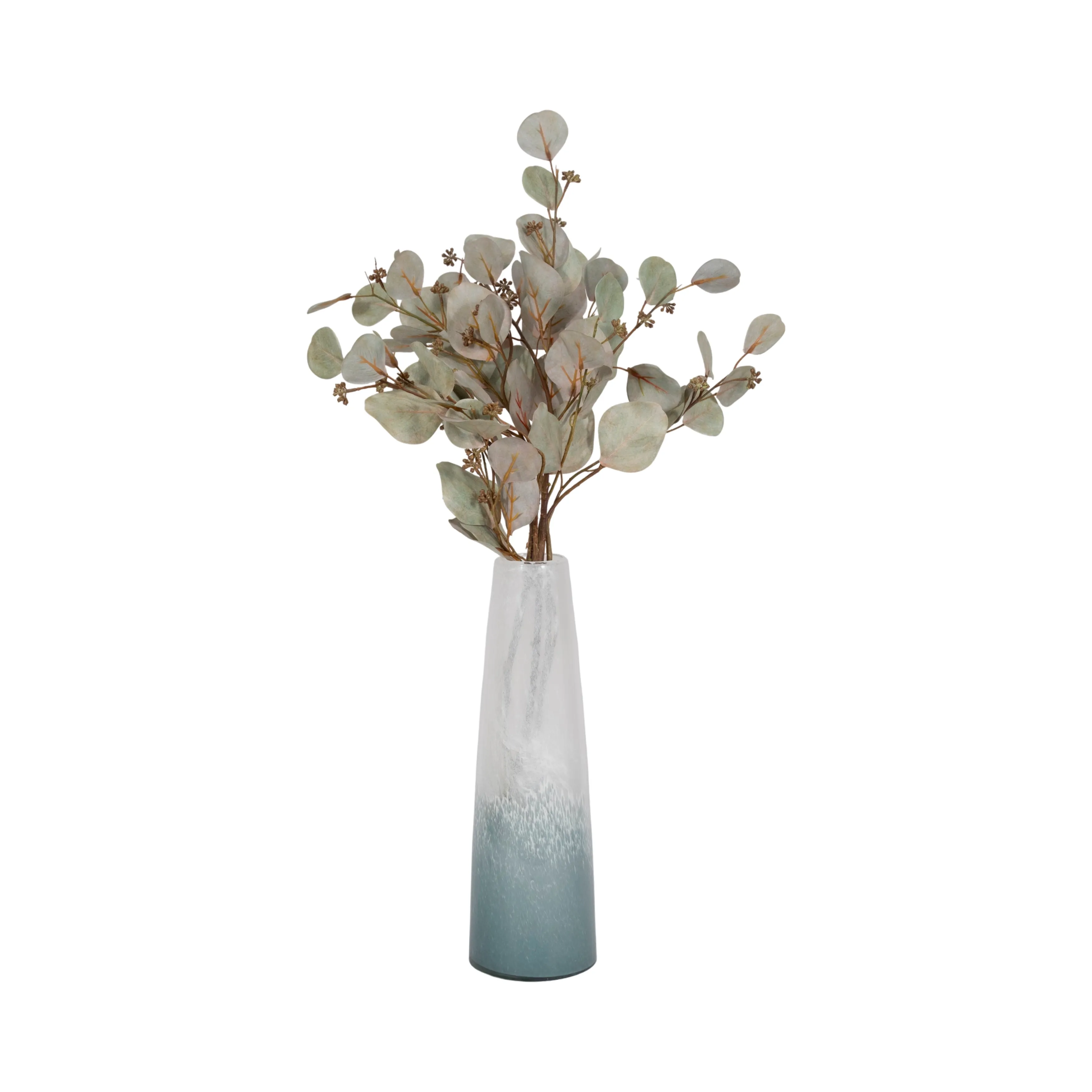 15" Light Blue Waters Vase, Blue/white