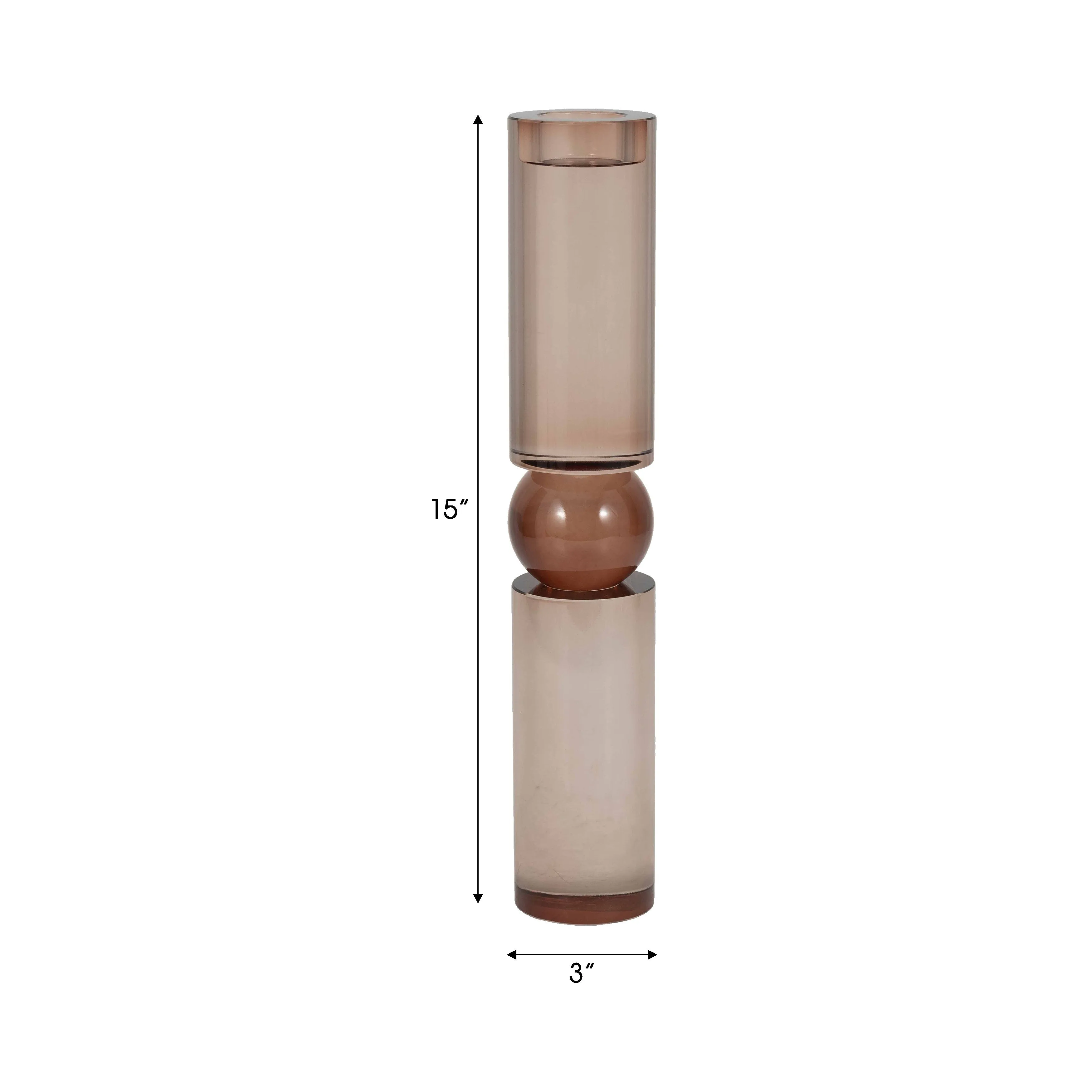 15" MARLA SMALL BRONZE CRYSTAL CANDLESTICK