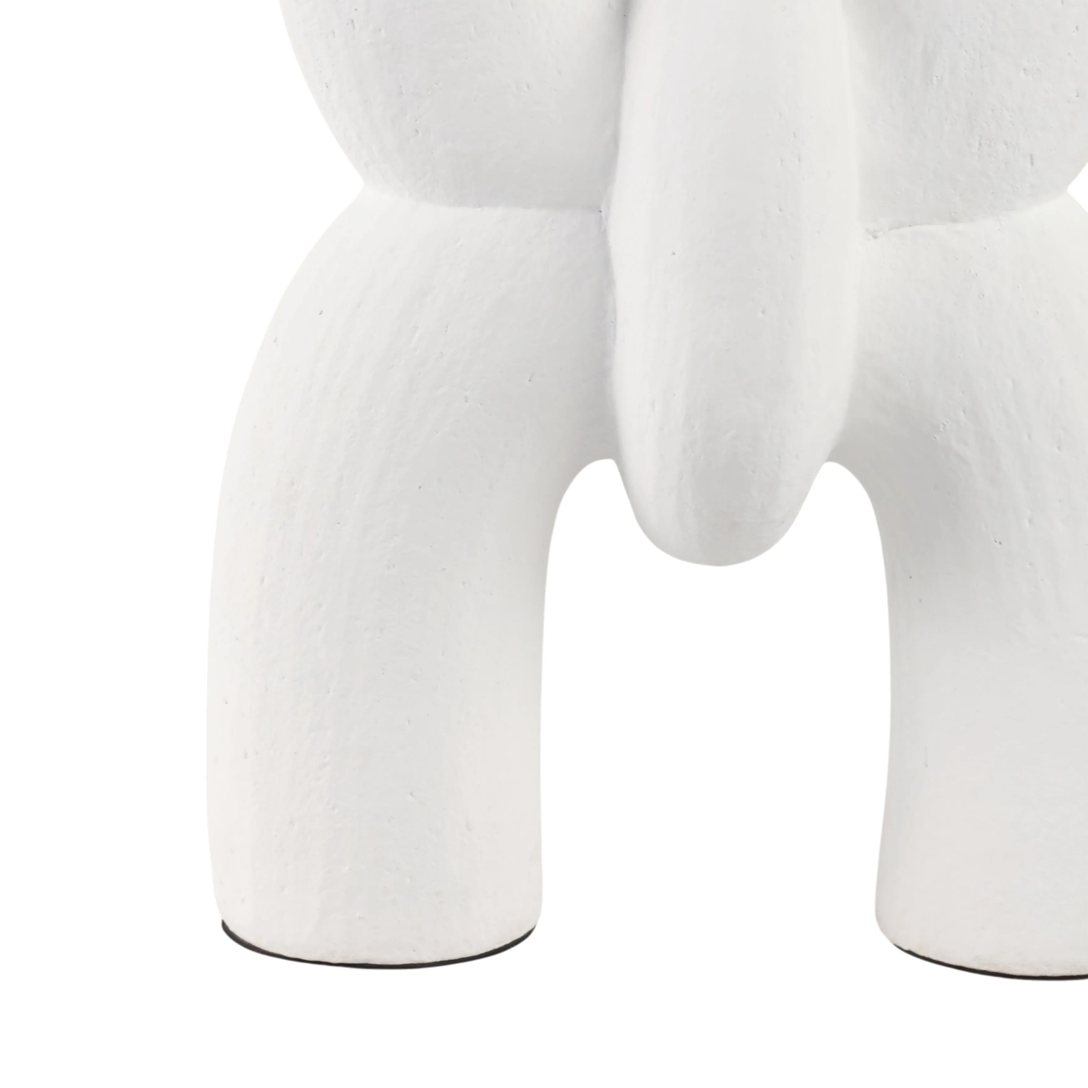 15" MODERN X SHAPE TERRACOTTA VASE, WHITE