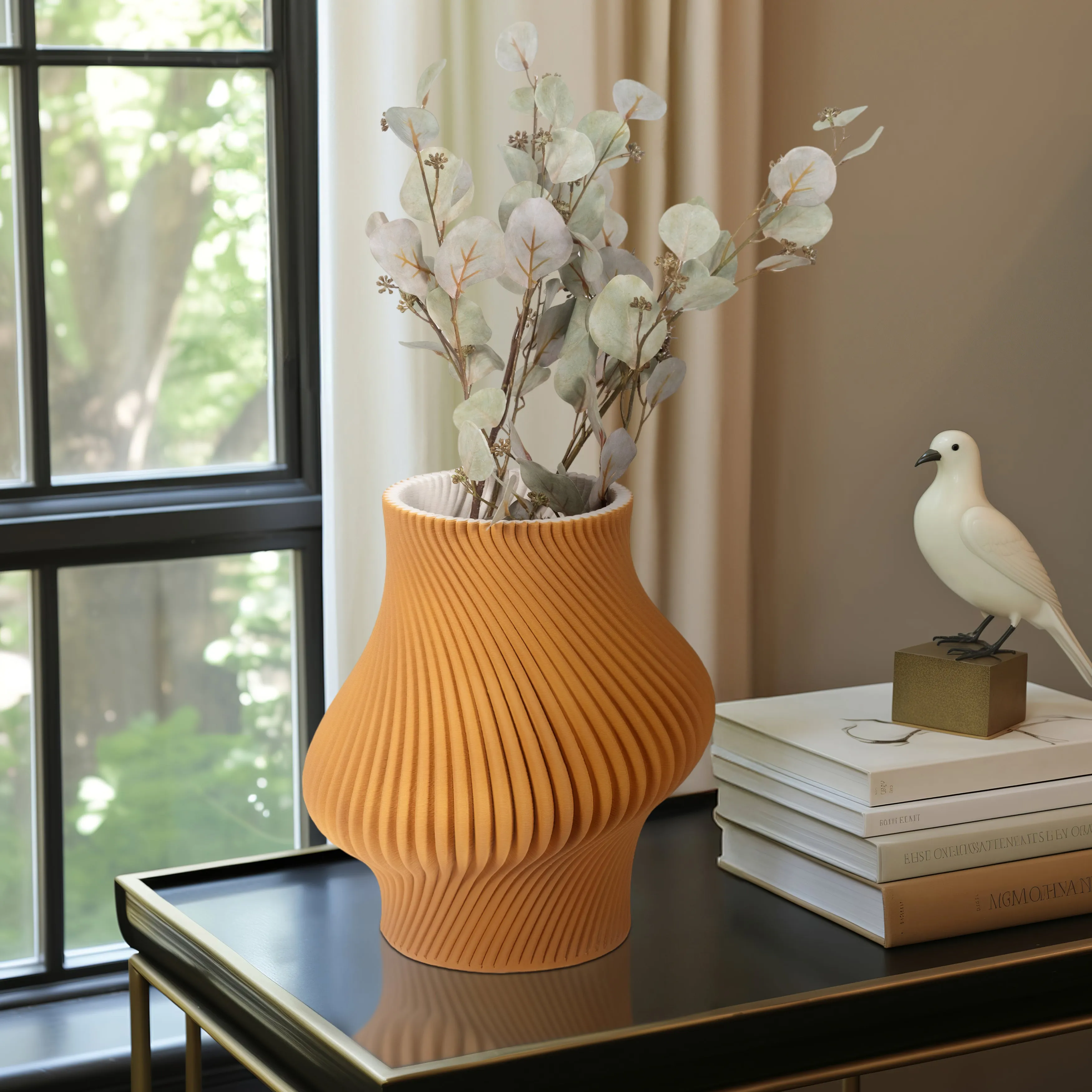 15" SEYMOUR 3D PRINTED VASE, APPLE CINNAMON