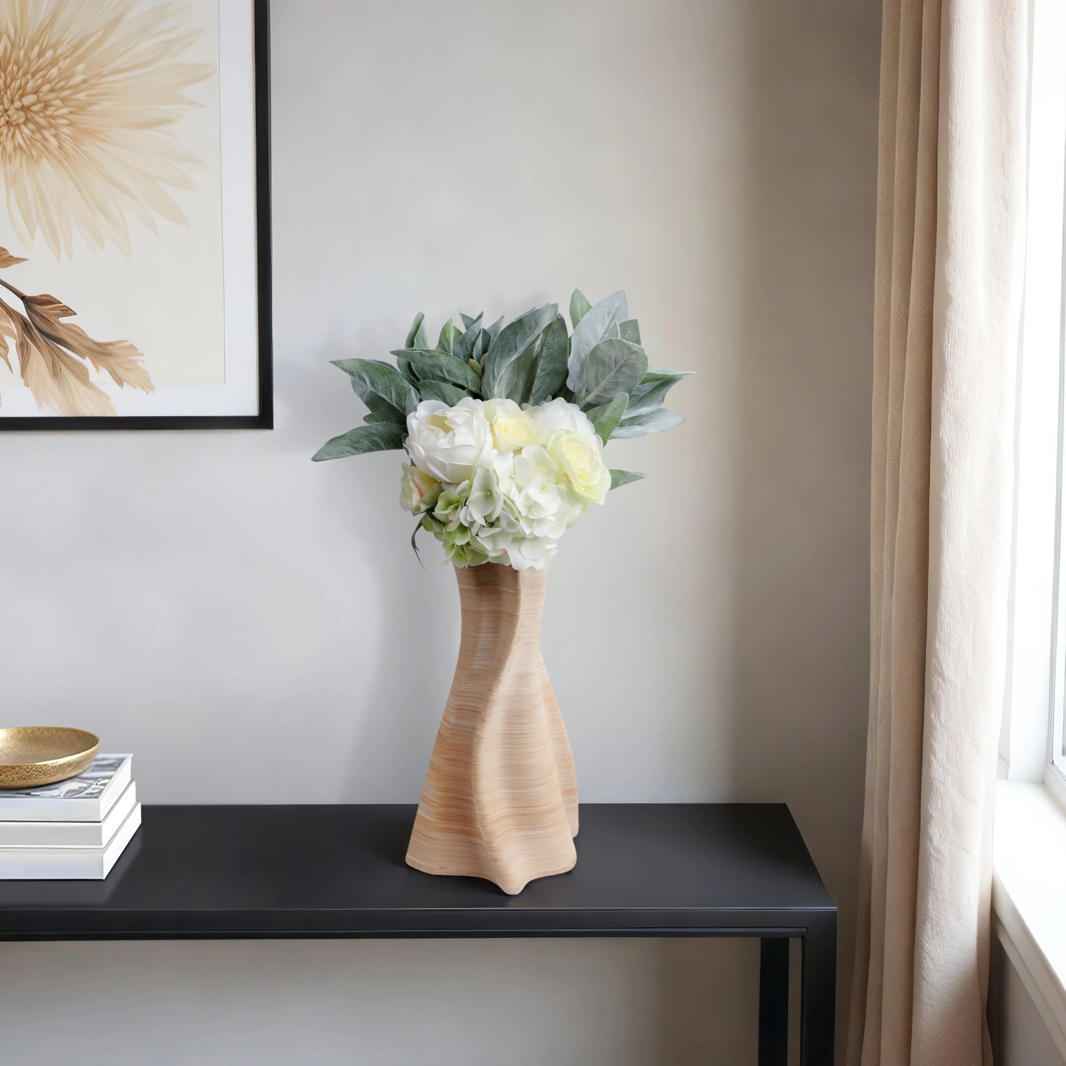 15"norissa Large 3d Printed Porcelain Vase, Multi
