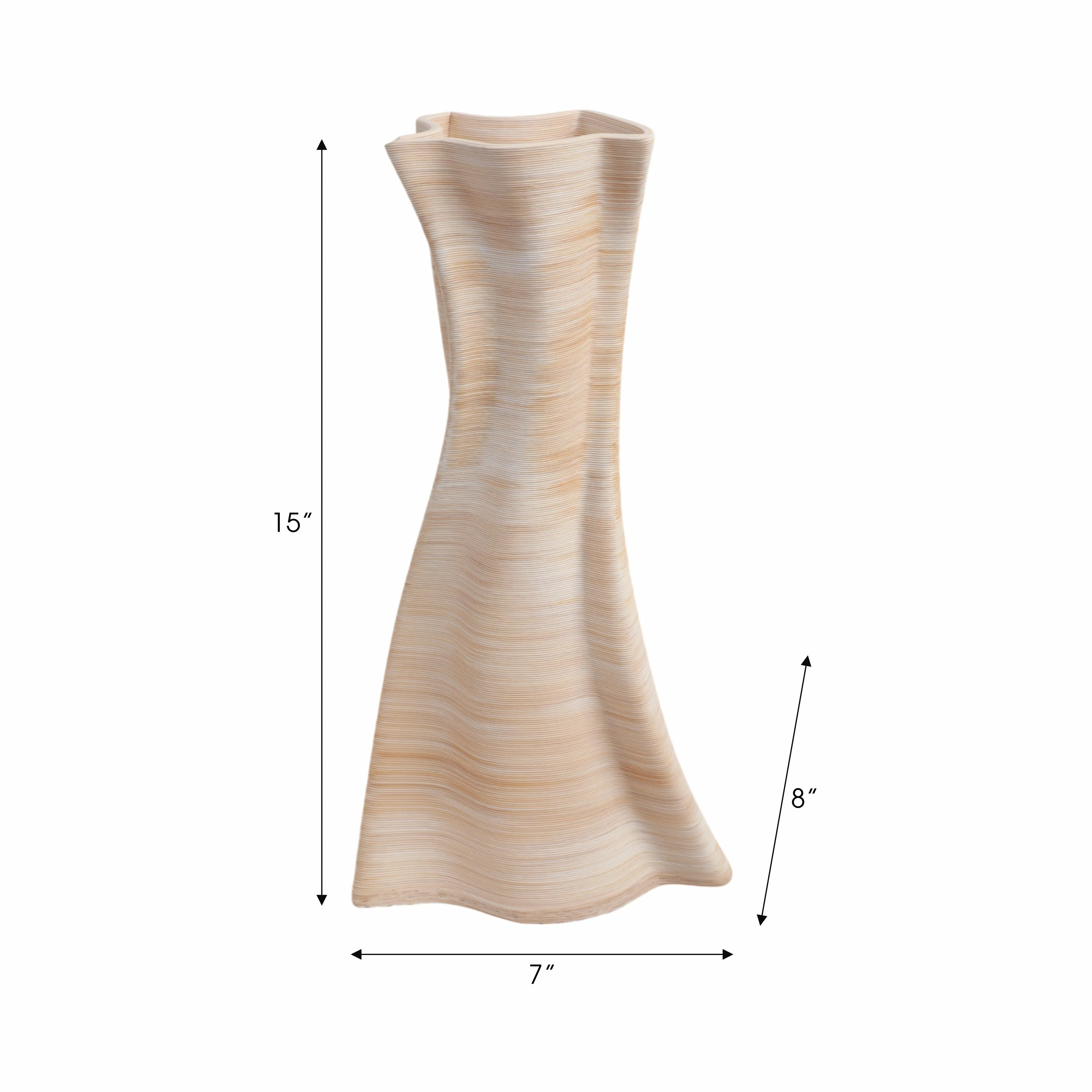 15"norissa Large 3d Printed Porcelain Vase, Multi