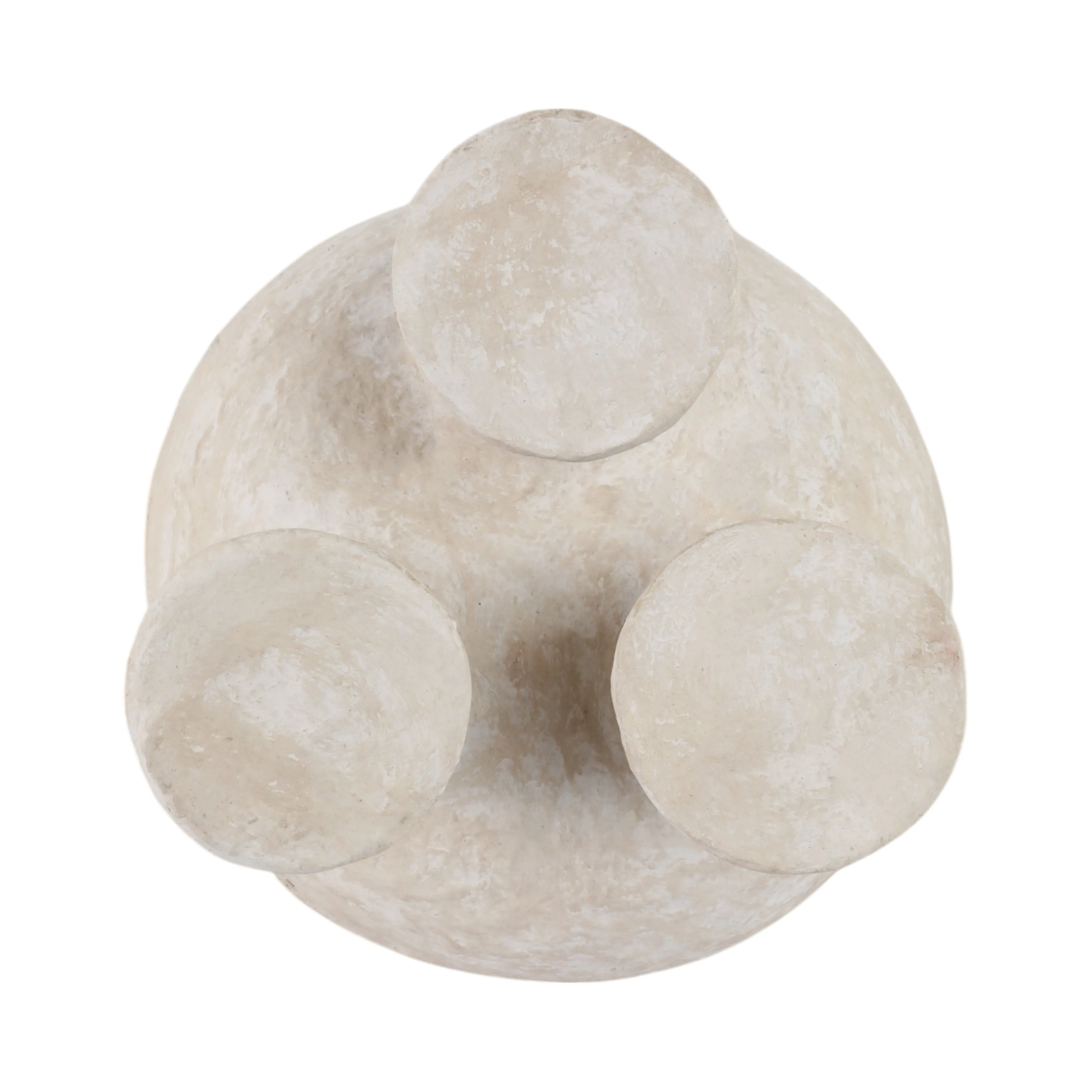 15x10" 3-footed Paper Mache Bowl, White
