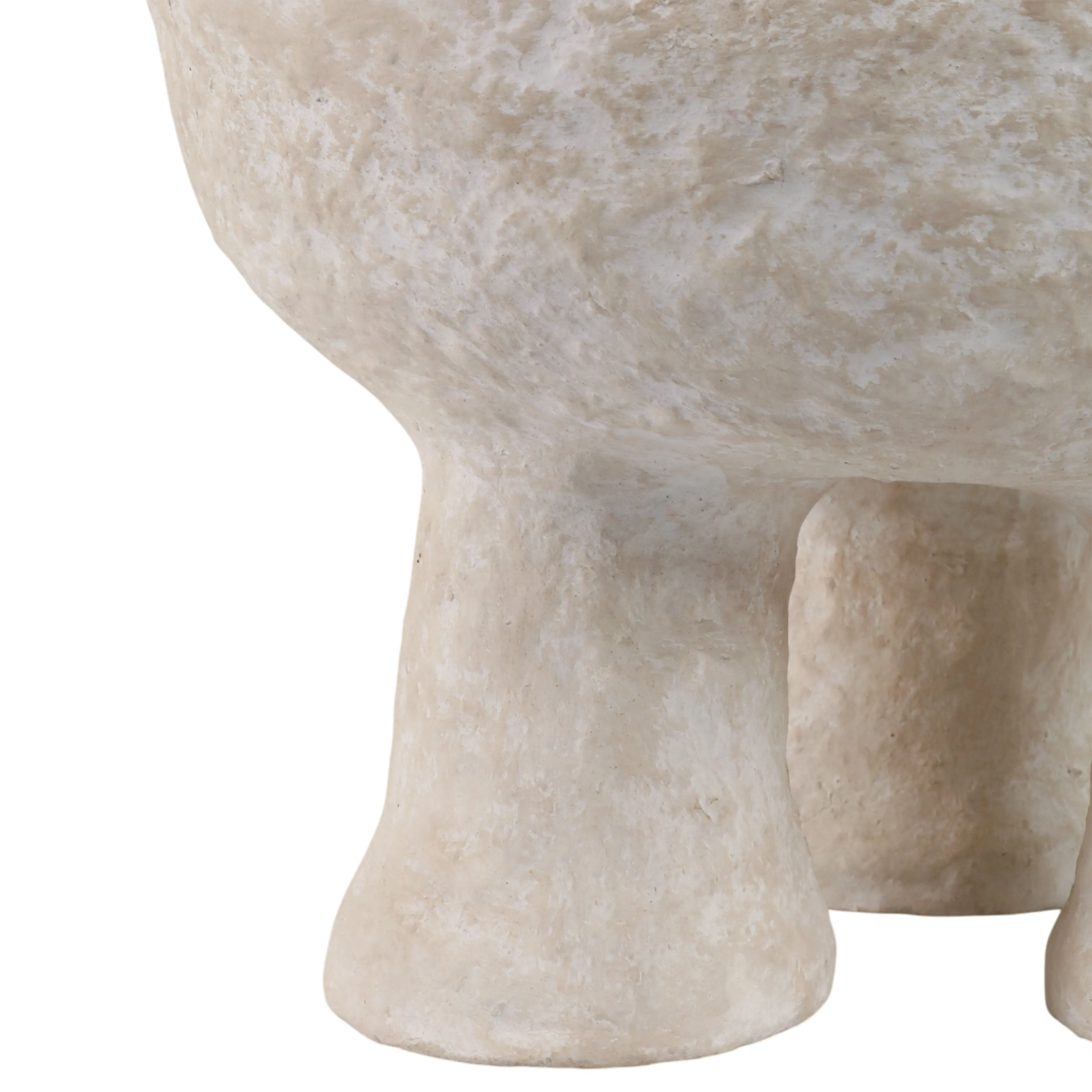 15x10" 3-footed Paper Mache Bowl, White