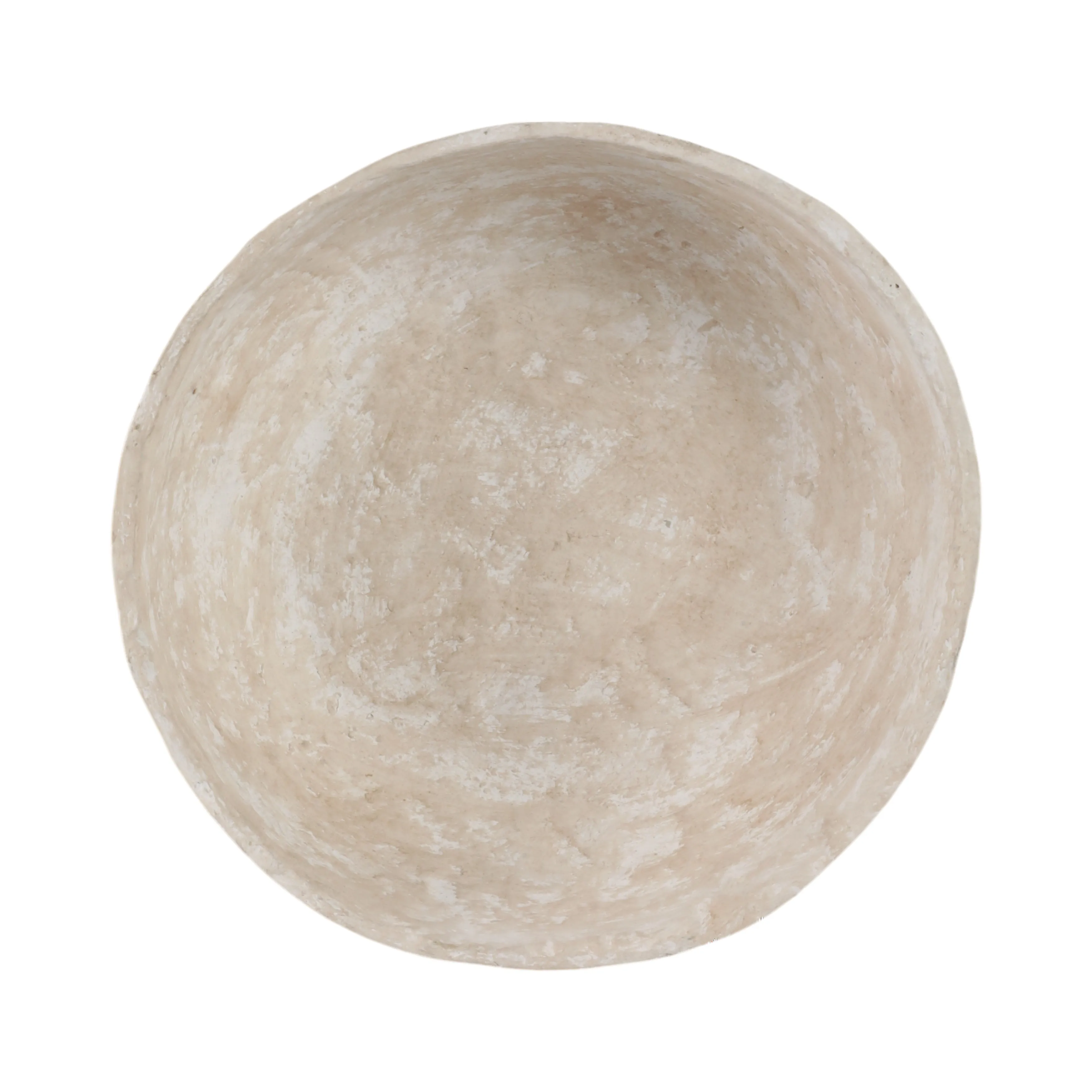 15x10" 3-footed Paper Mache Bowl, White