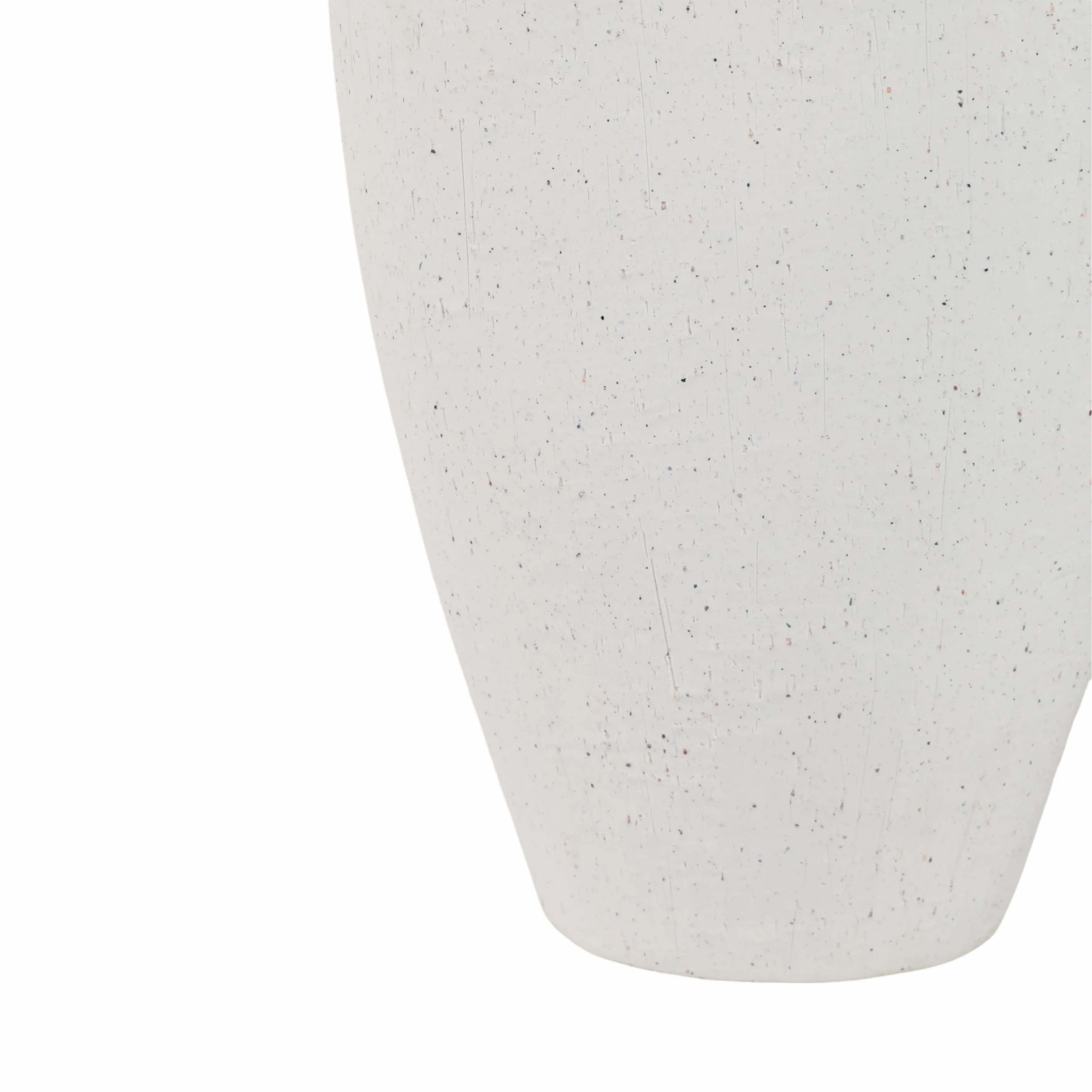 15x8" Textured Organic Vase Reactive Inside, White