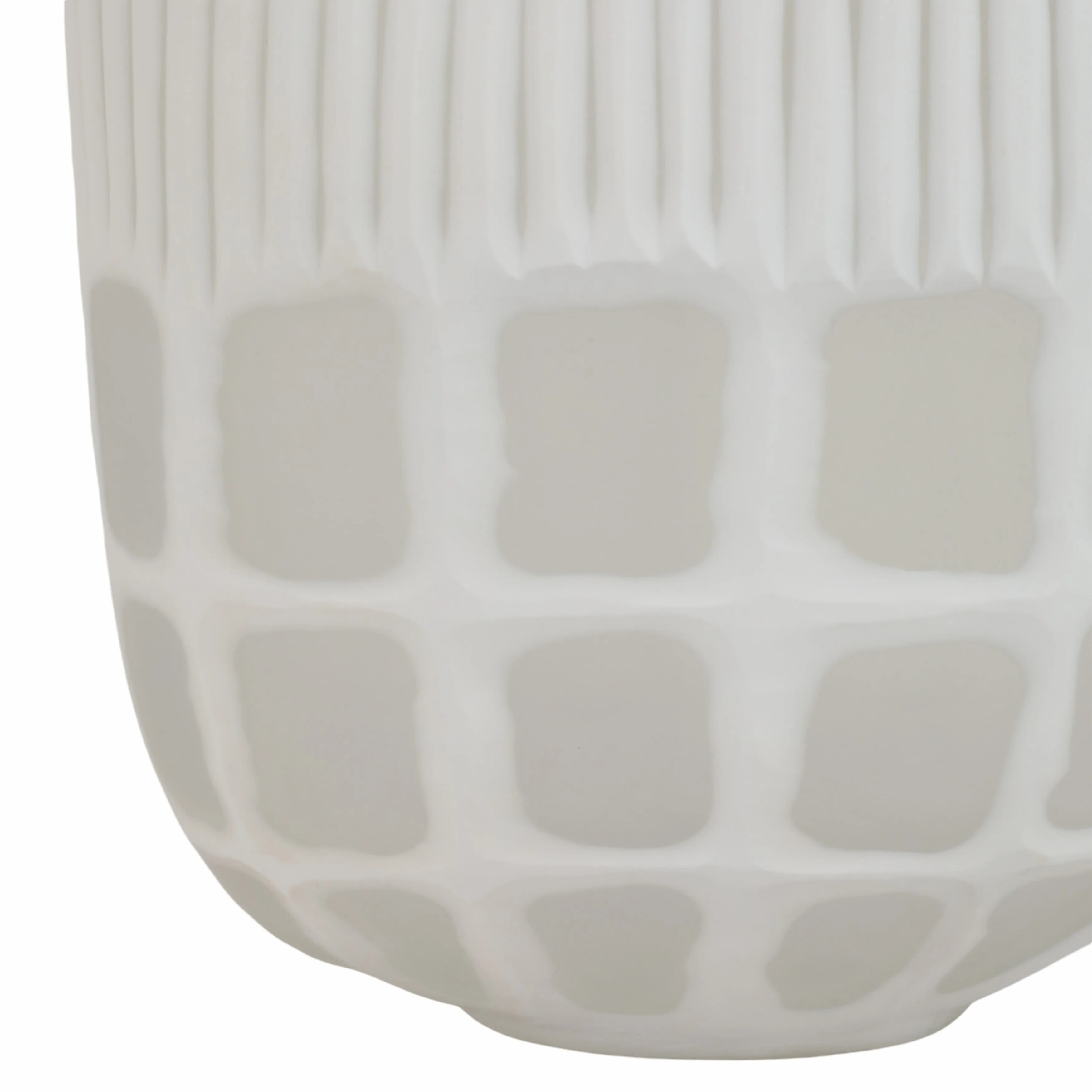 16" Arles Large White Glass Vase