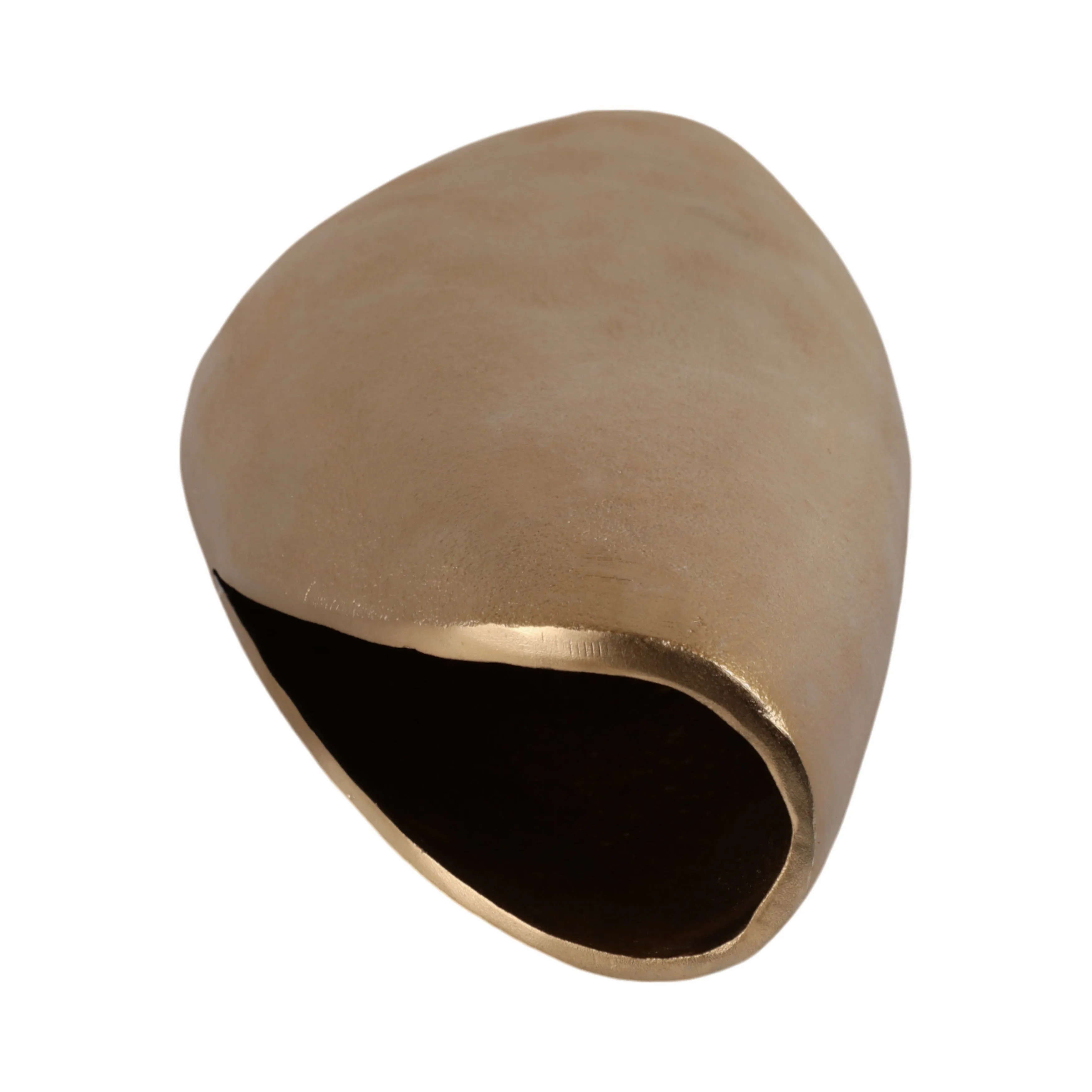 16" Cohen Champagne Shell Shaped Metal Vase