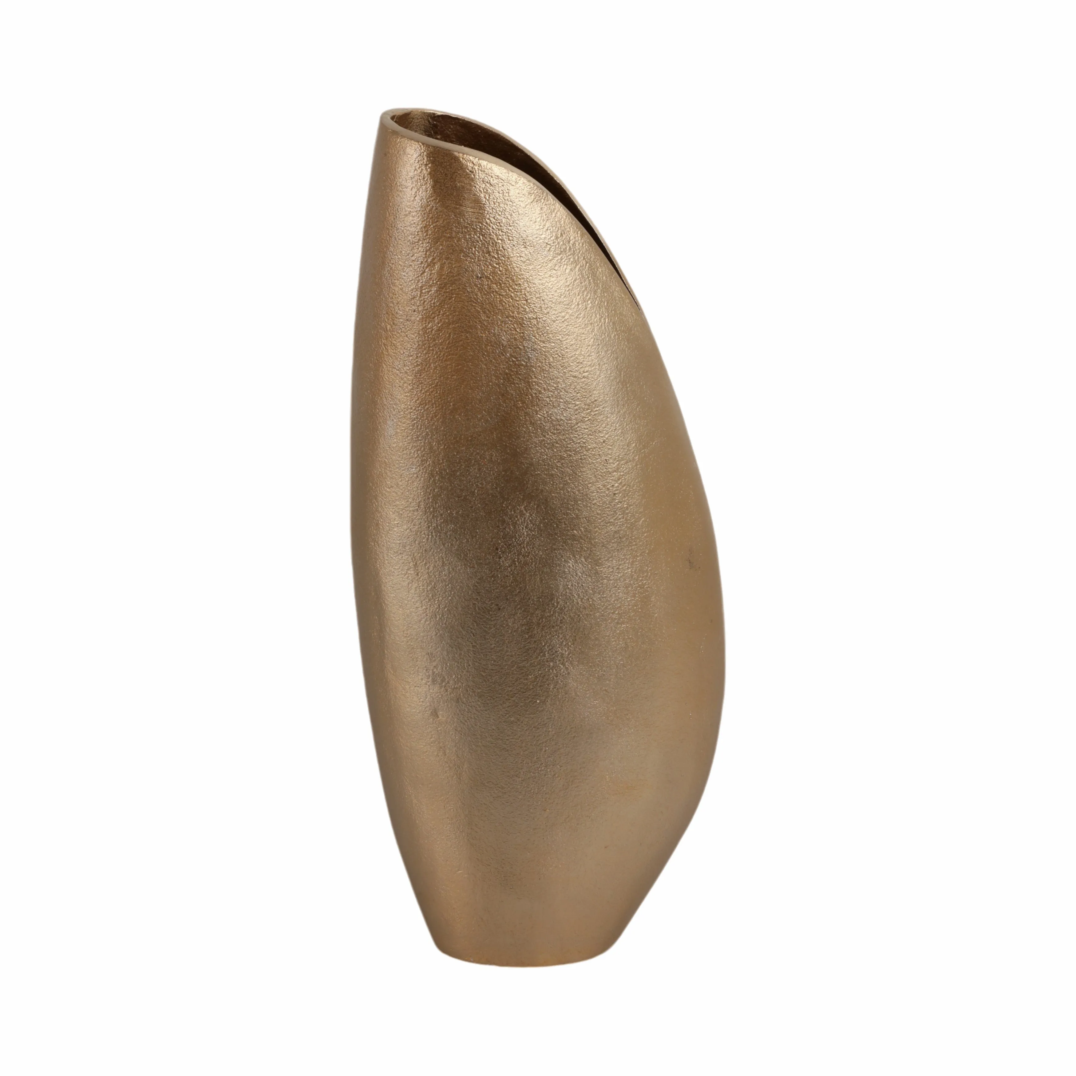 16" Cohen Champagne Shell Shaped Metal Vase