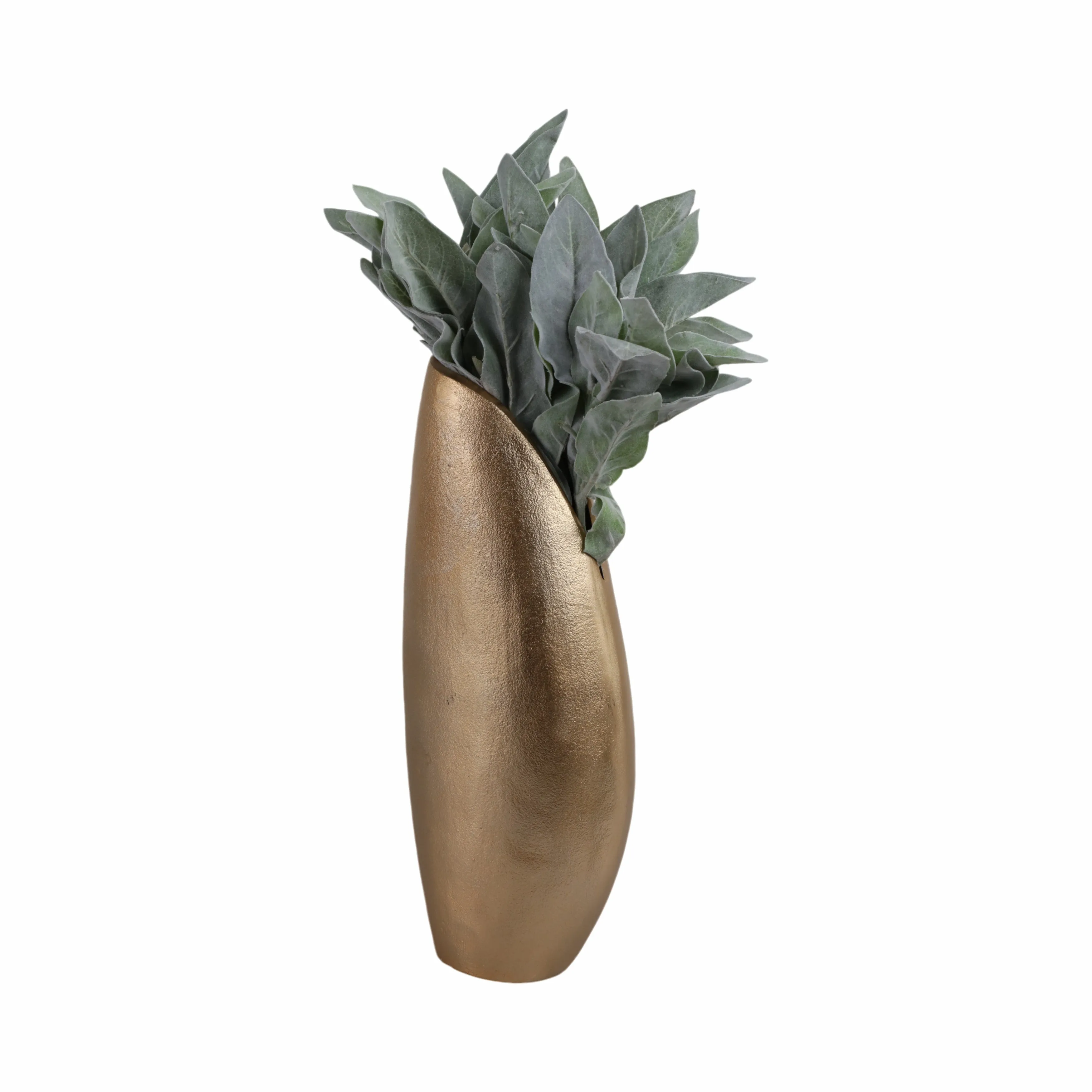 16" Cohen Champagne Shell Shaped Metal Vase
