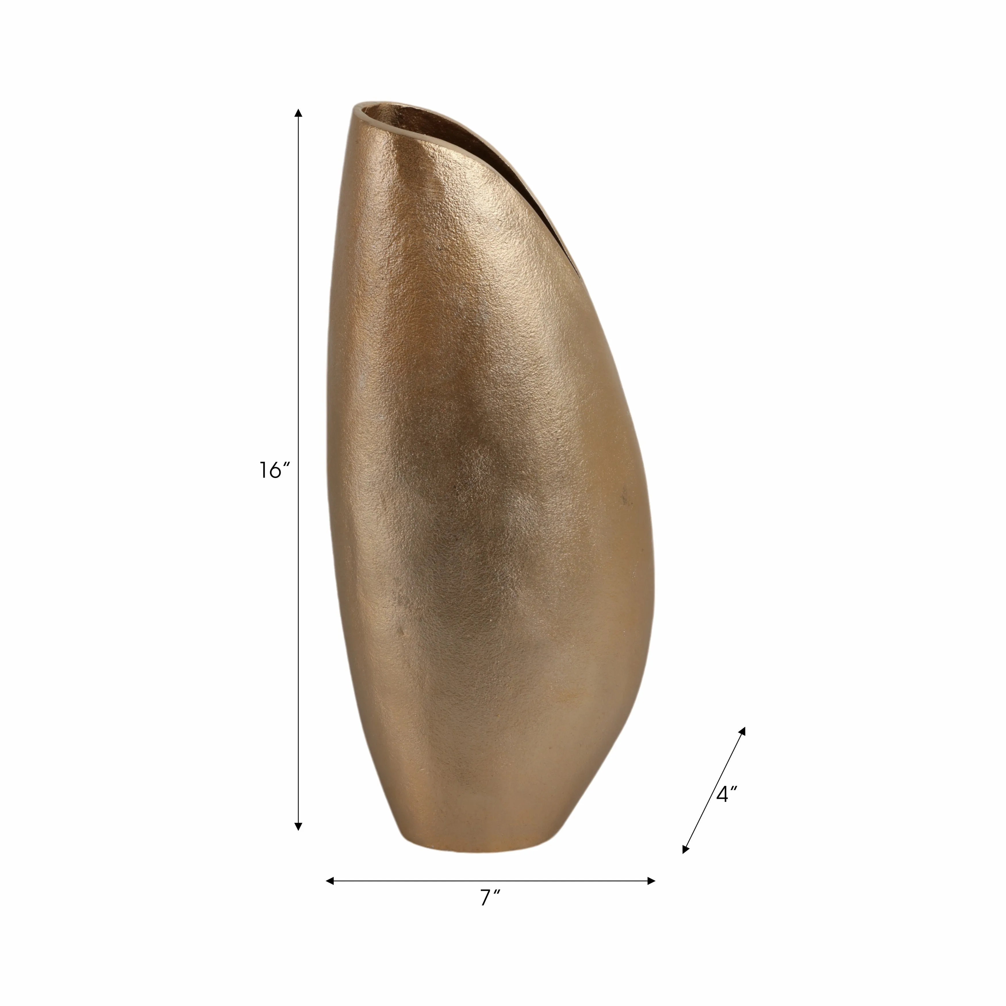 16" Cohen Champagne Shell Shaped Metal Vase
