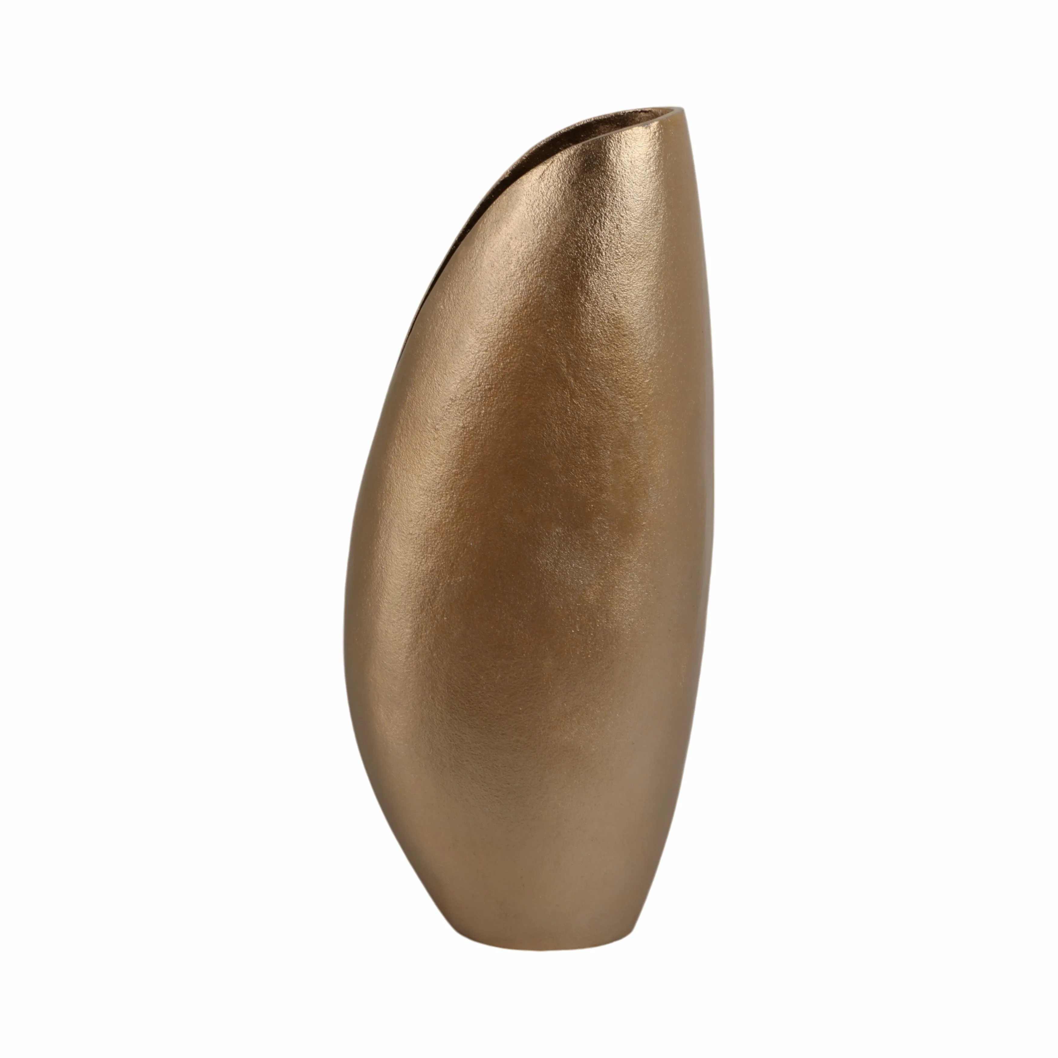 16" Cohen Champagne Shell Shaped Metal Vase