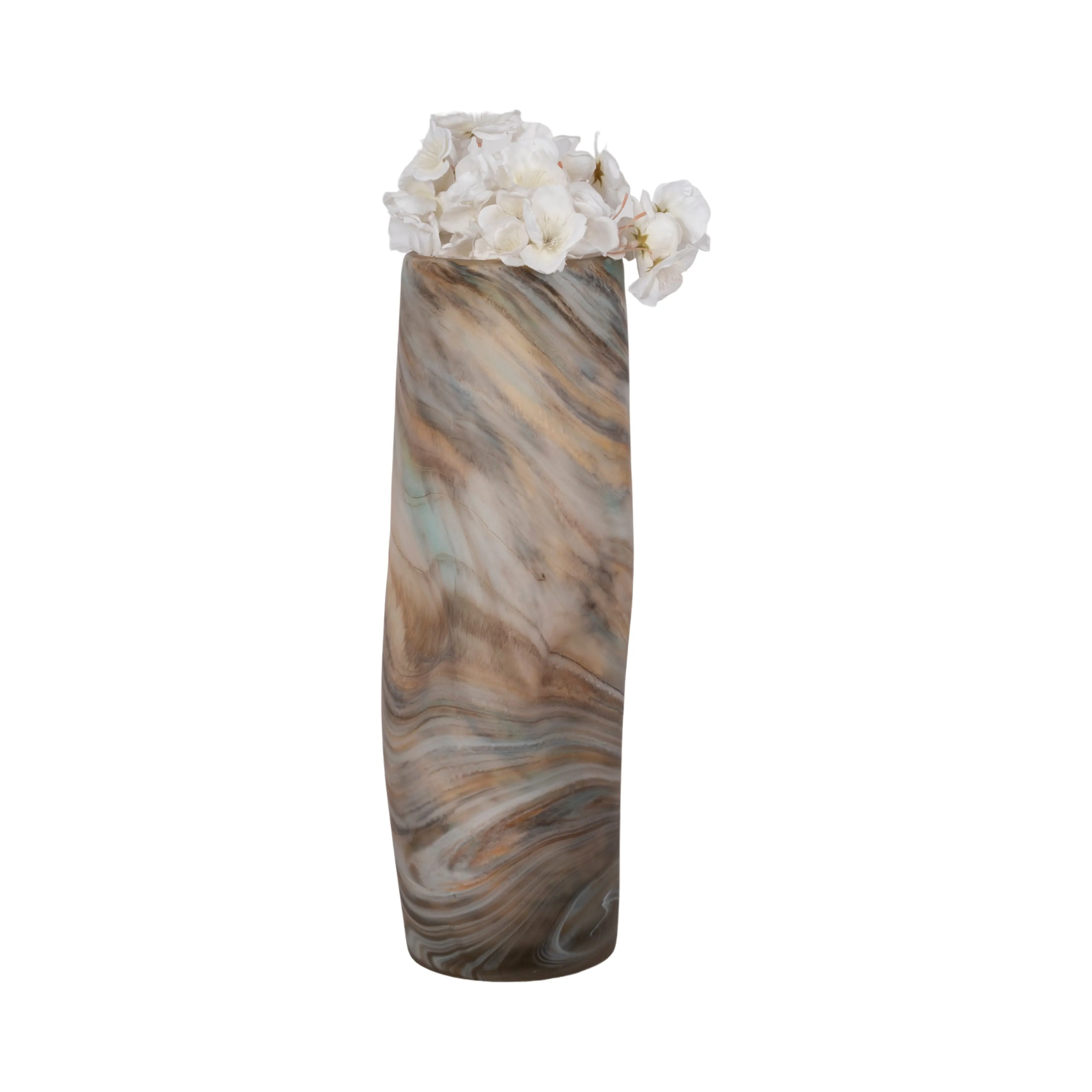 16" Dimpled Alabaster Finish Vase, Multi