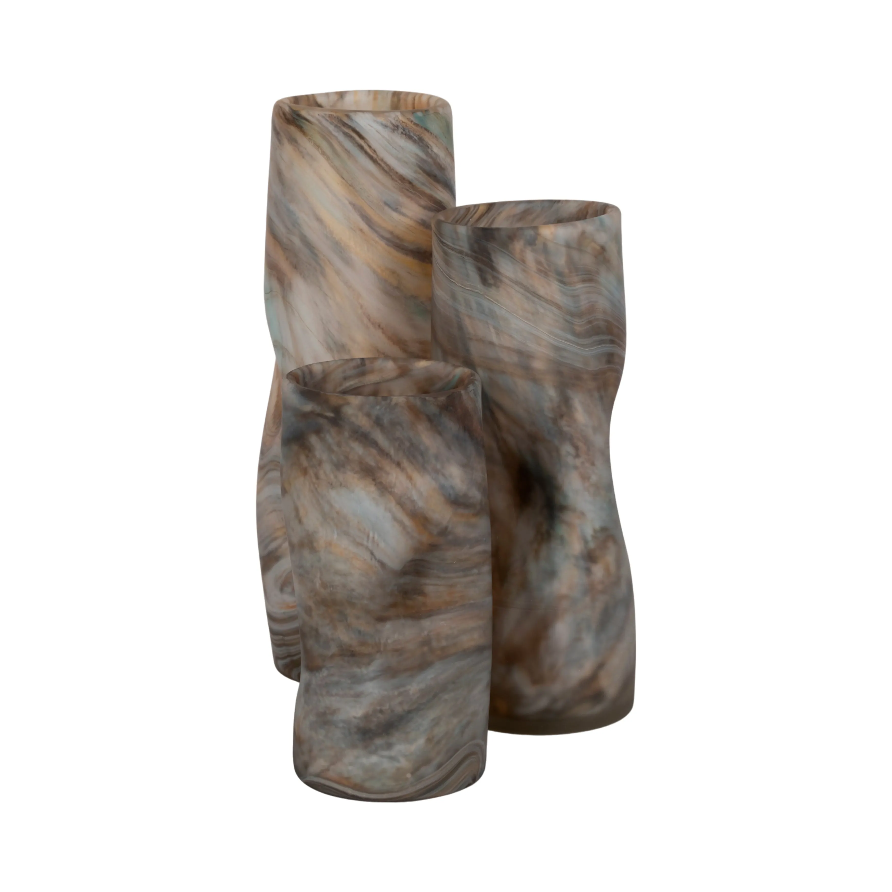 16" Dimpled Alabaster Finish Vase, Multi