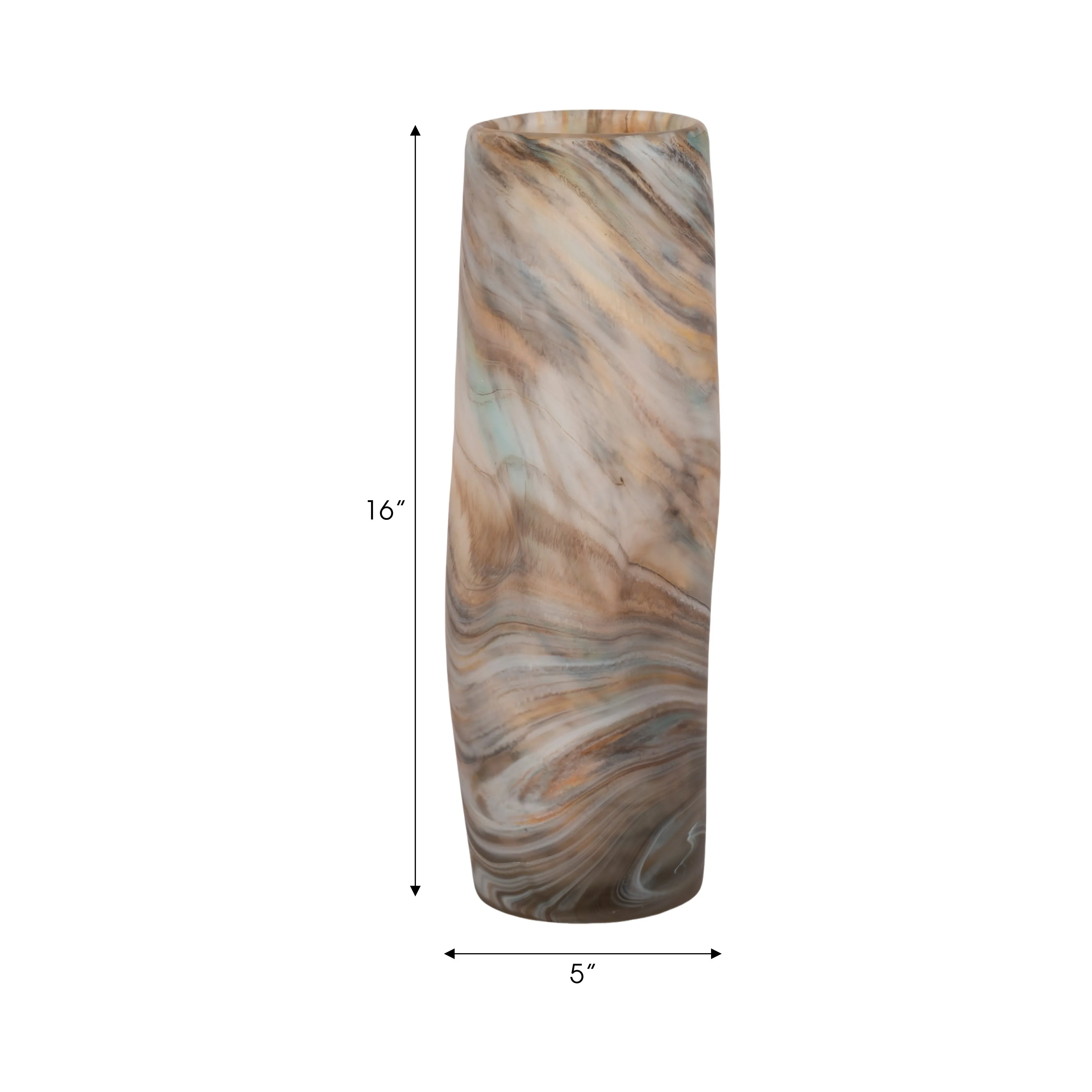 16" Dimpled Alabaster Finish Vase, Multi