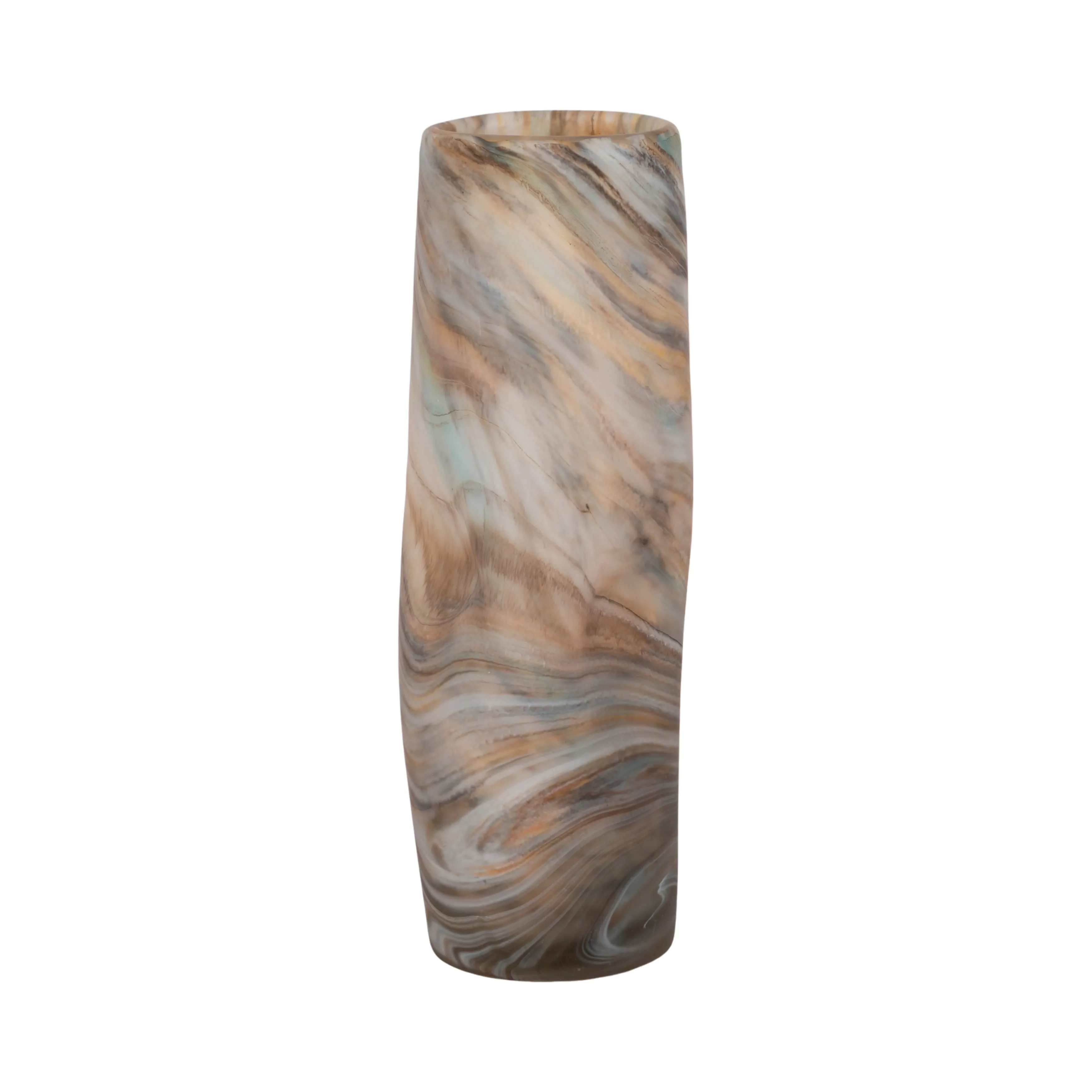 16" Dimpled Alabaster Finish Vase, Multi